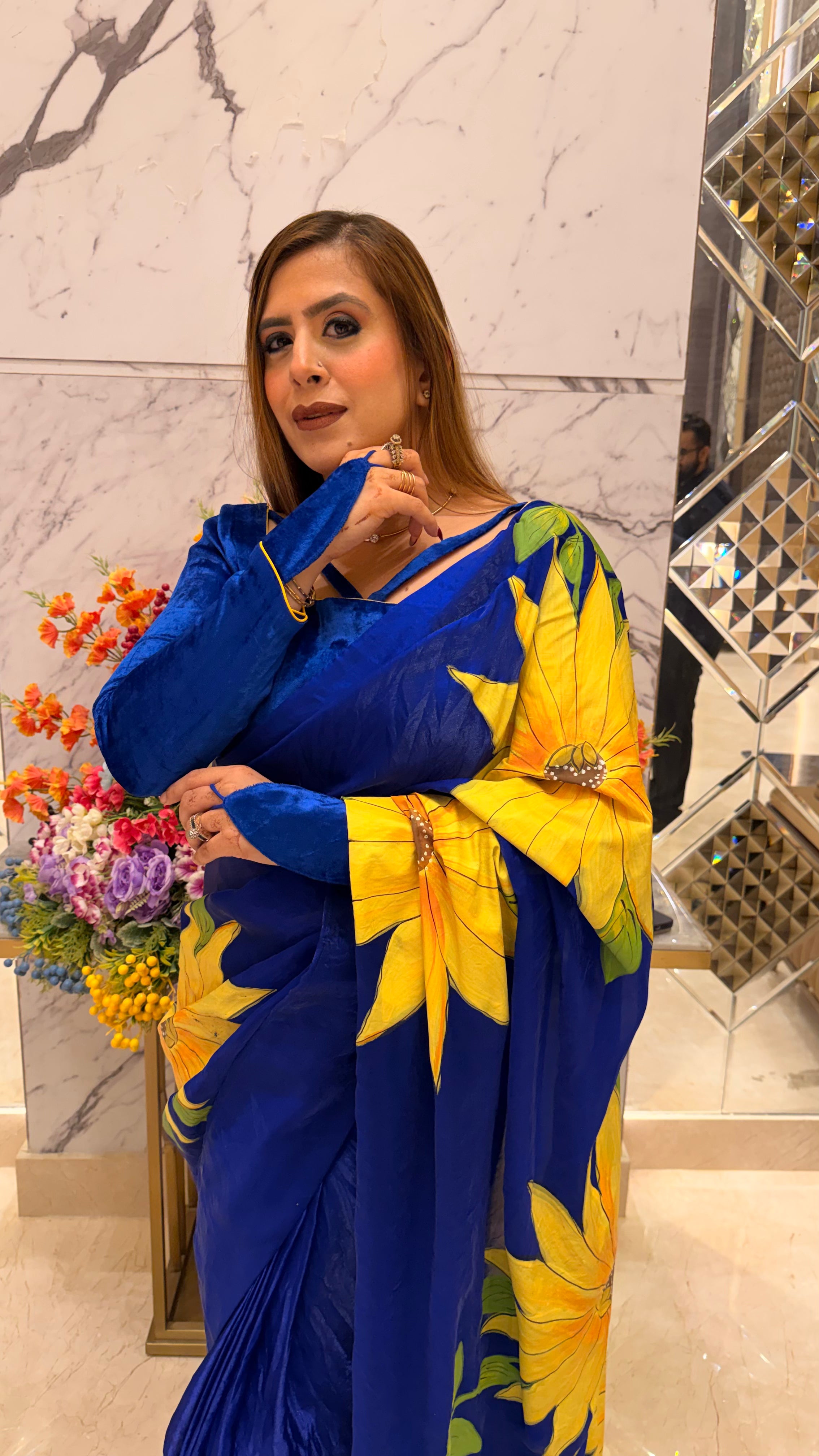 Sunflowers In Sky Saree