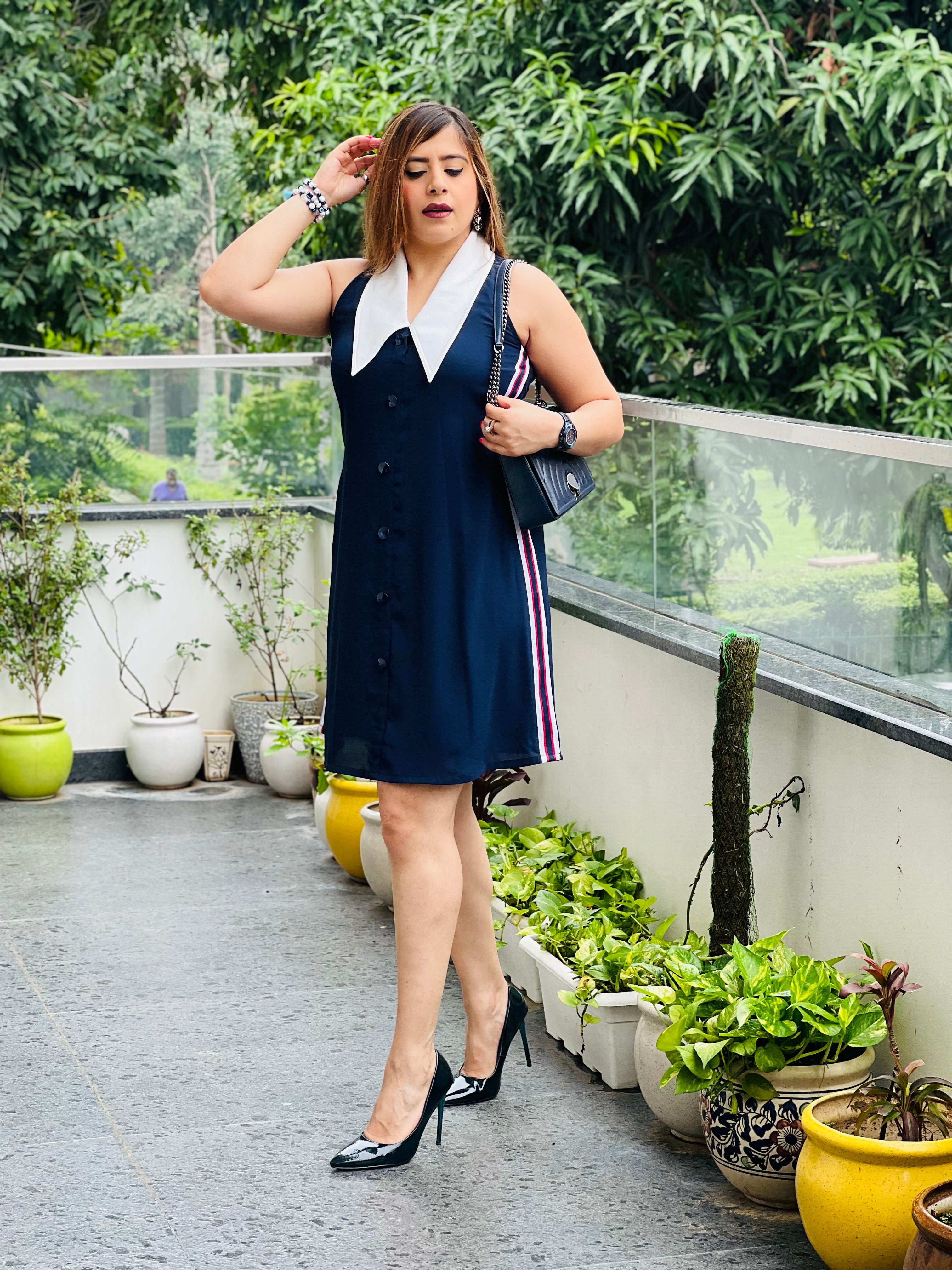 Happy High Collar Dress