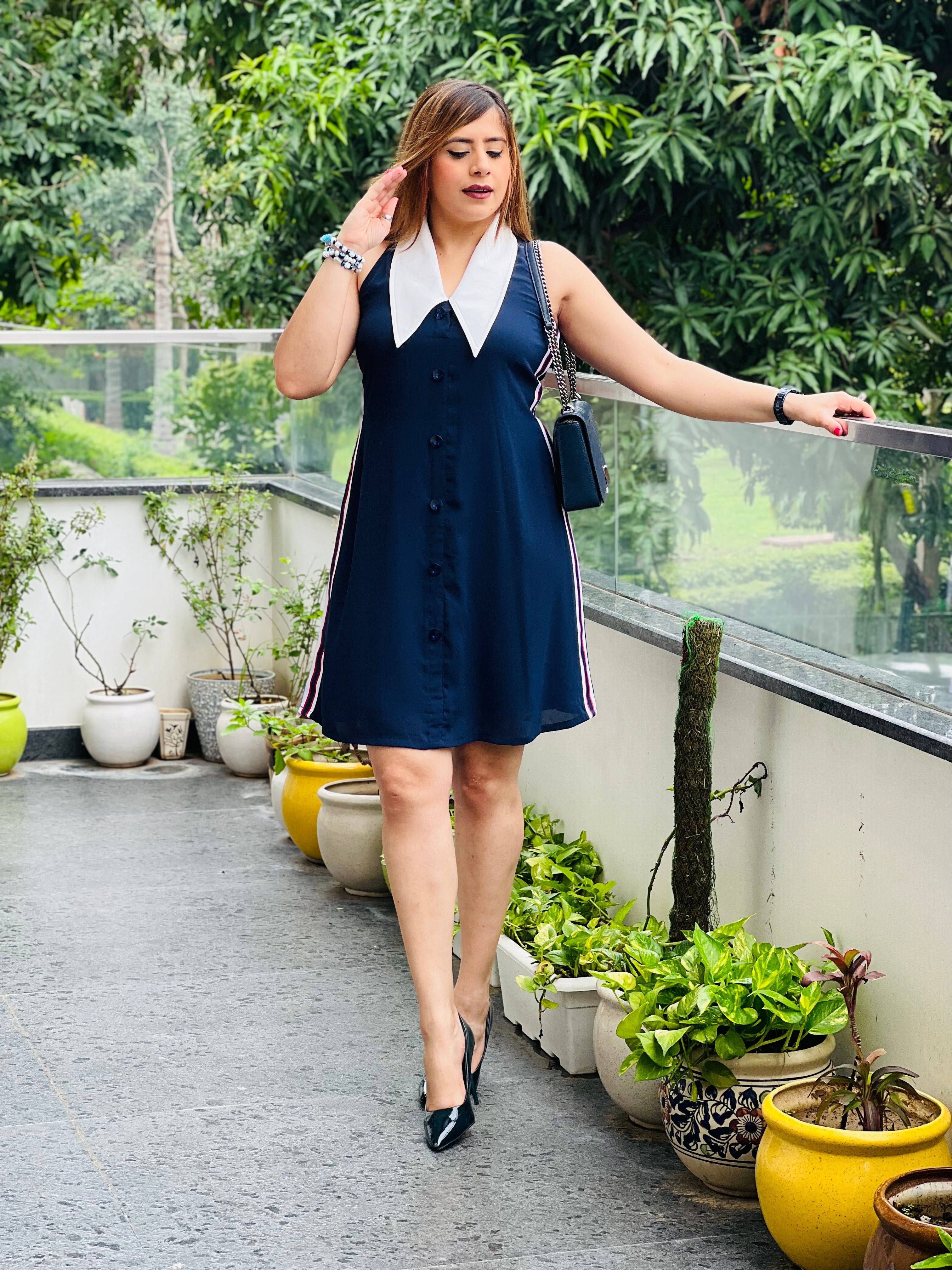 Happy High Collar Dress