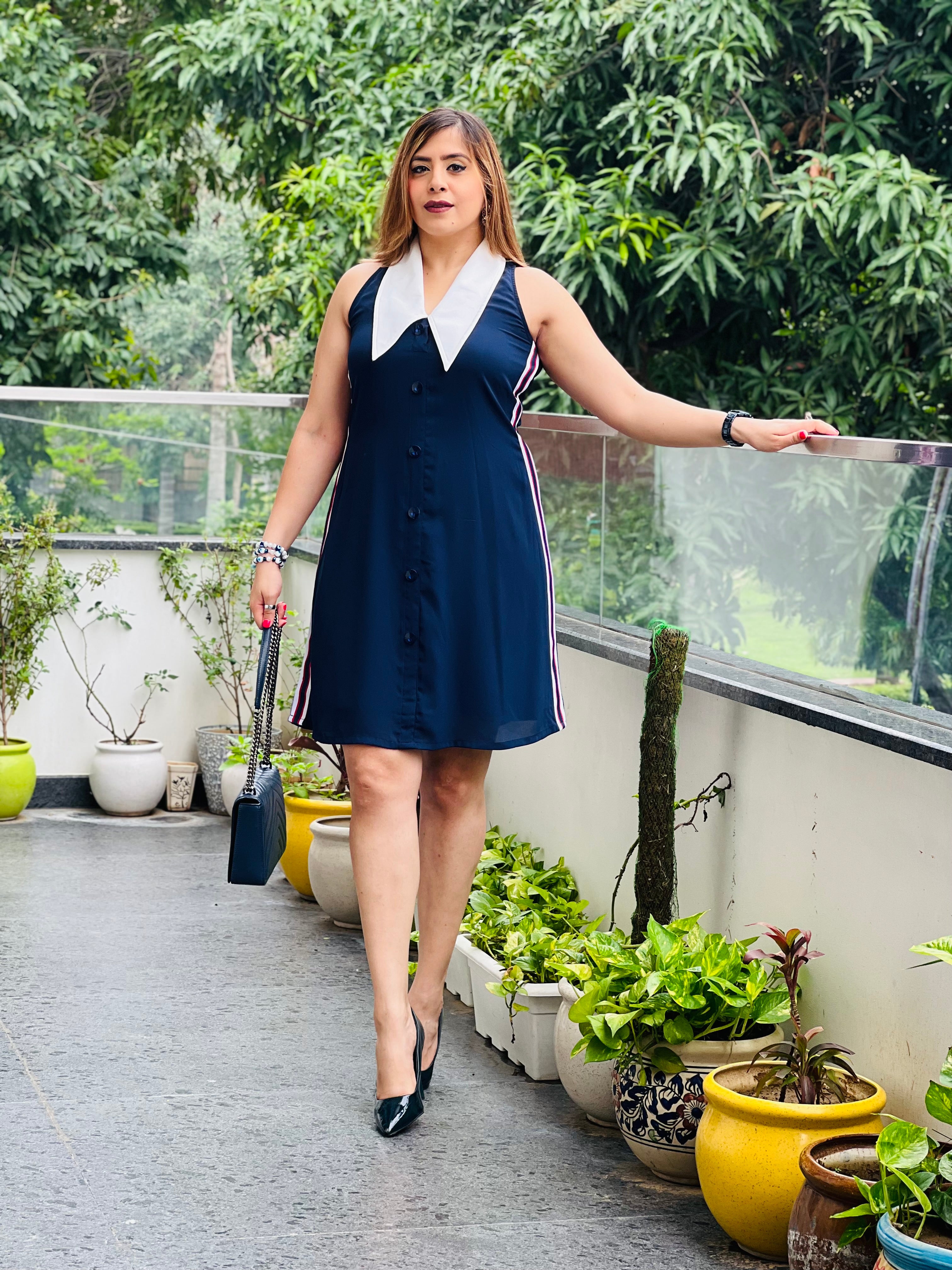 Happy High Collar Dress