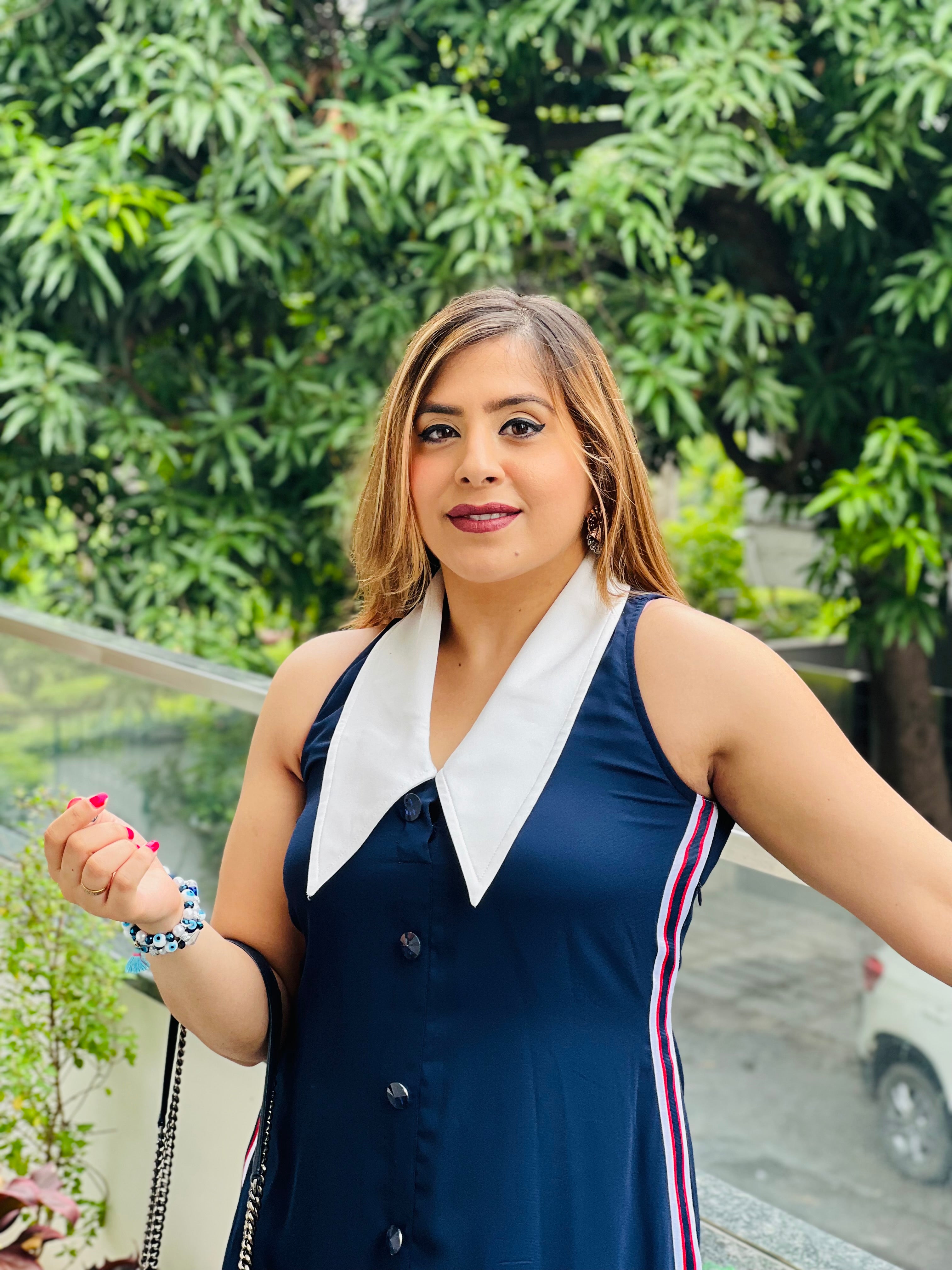 Happy High Collar Dress