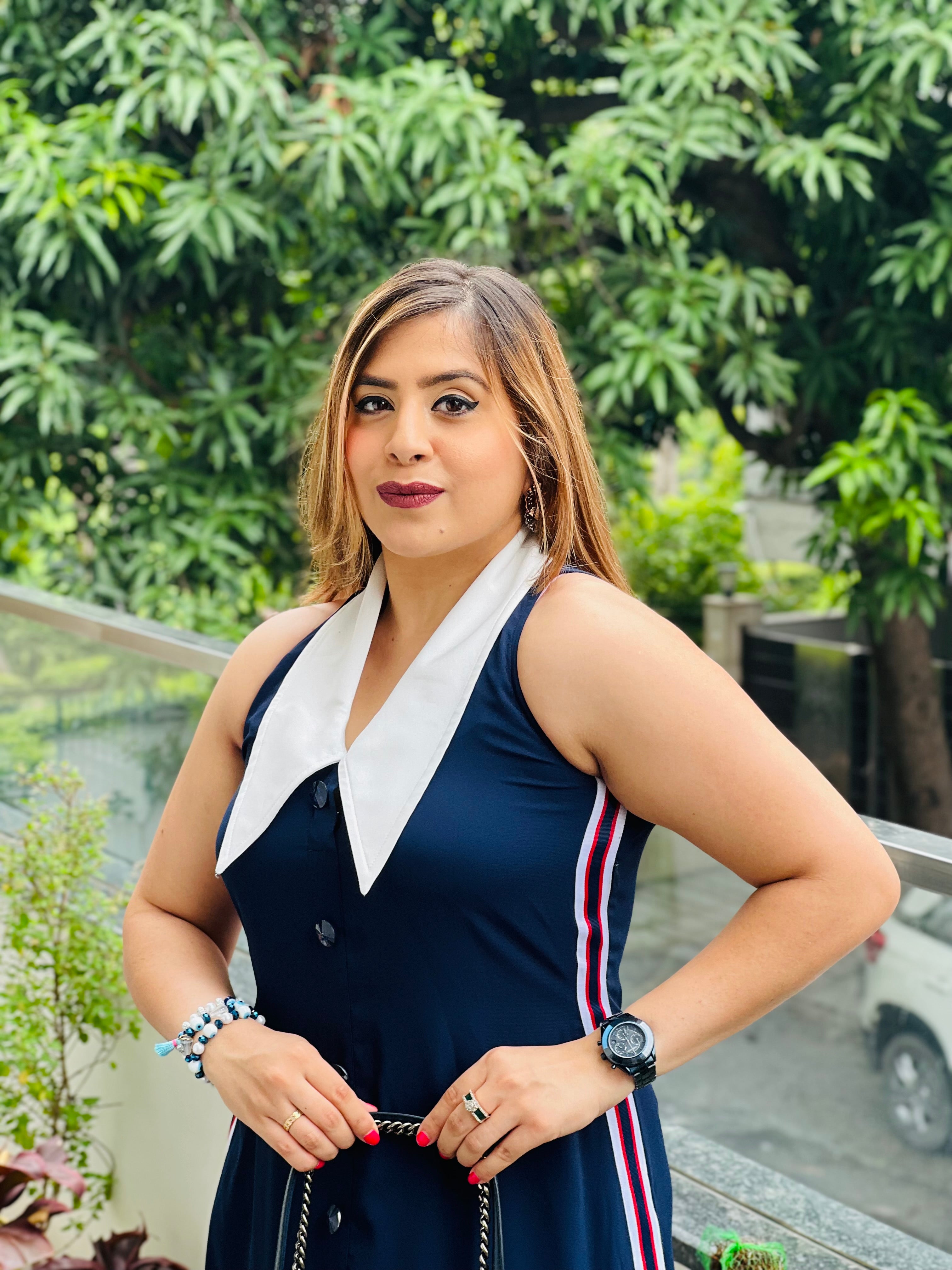 Happy High Collar Dress