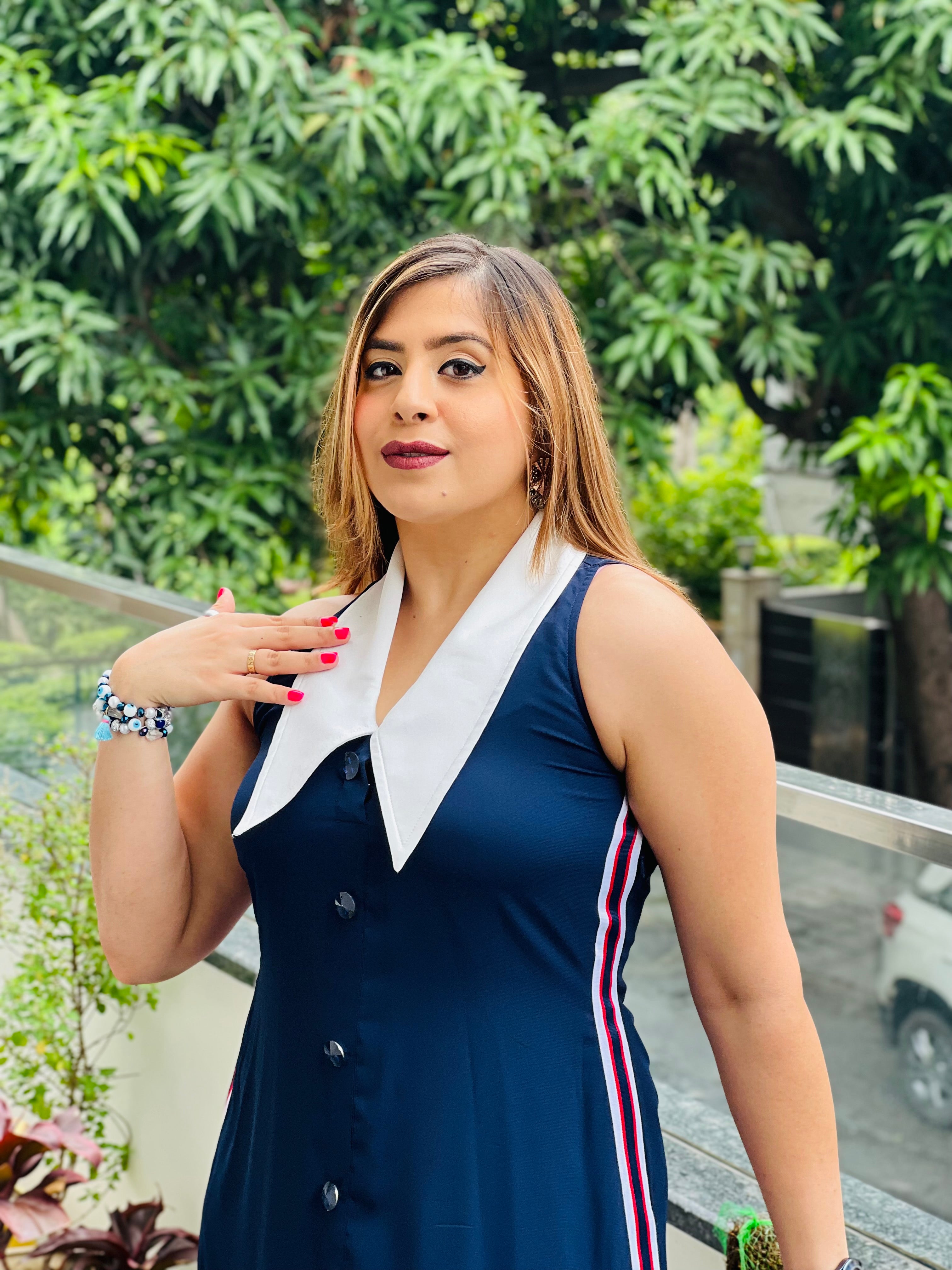 Happy High Collar Dress