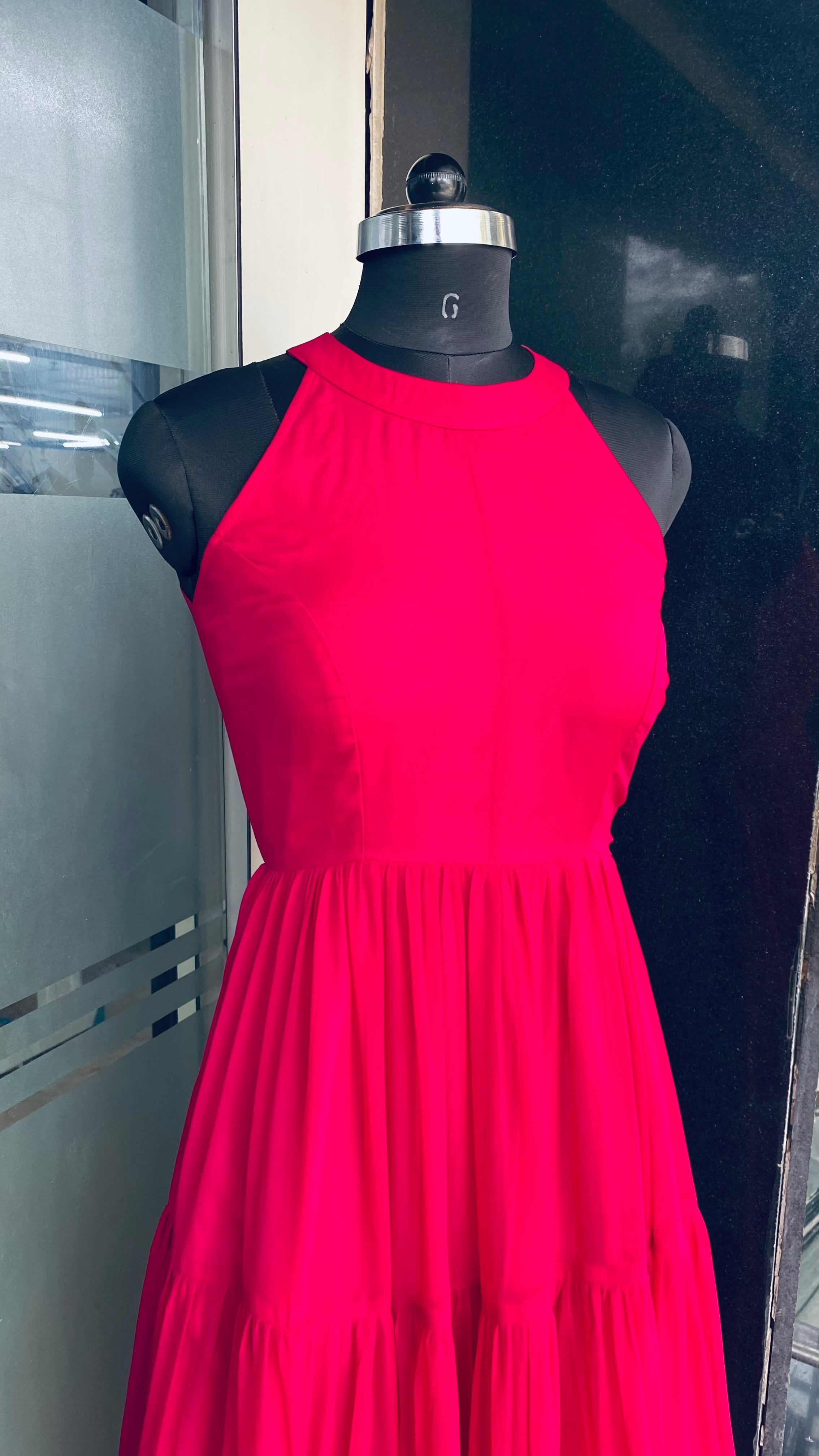 Flaired Hot Pink Maxi