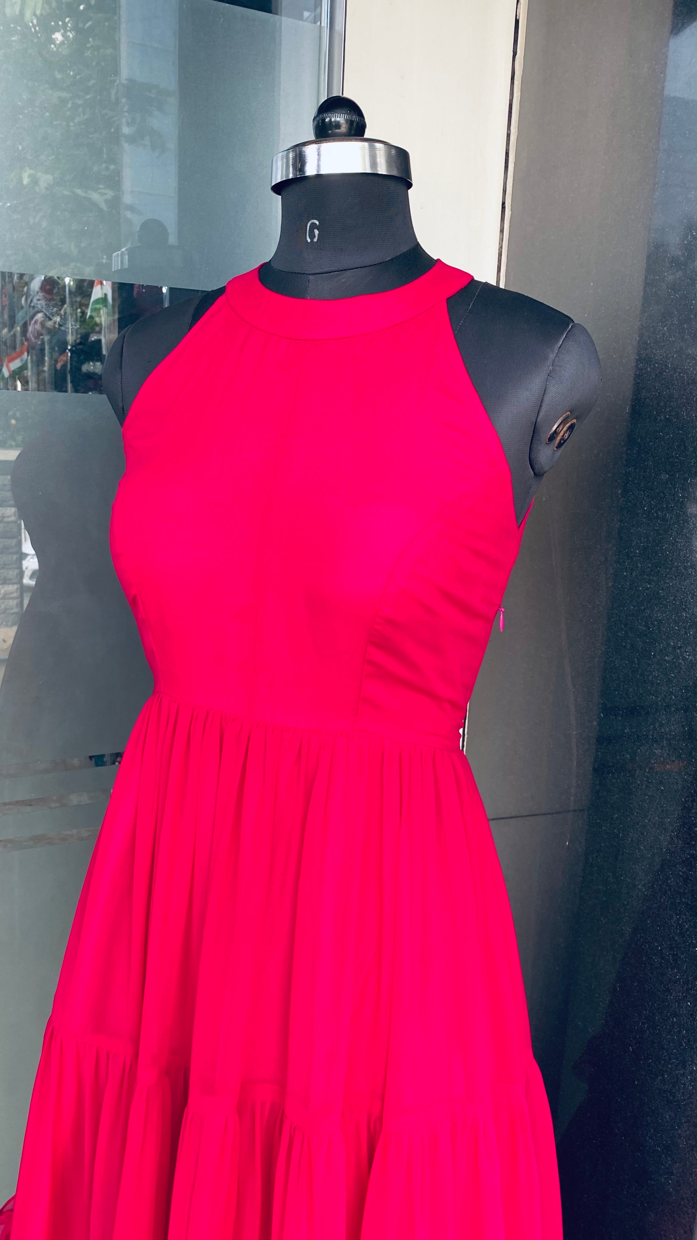 Flaired Hot Pink Maxi