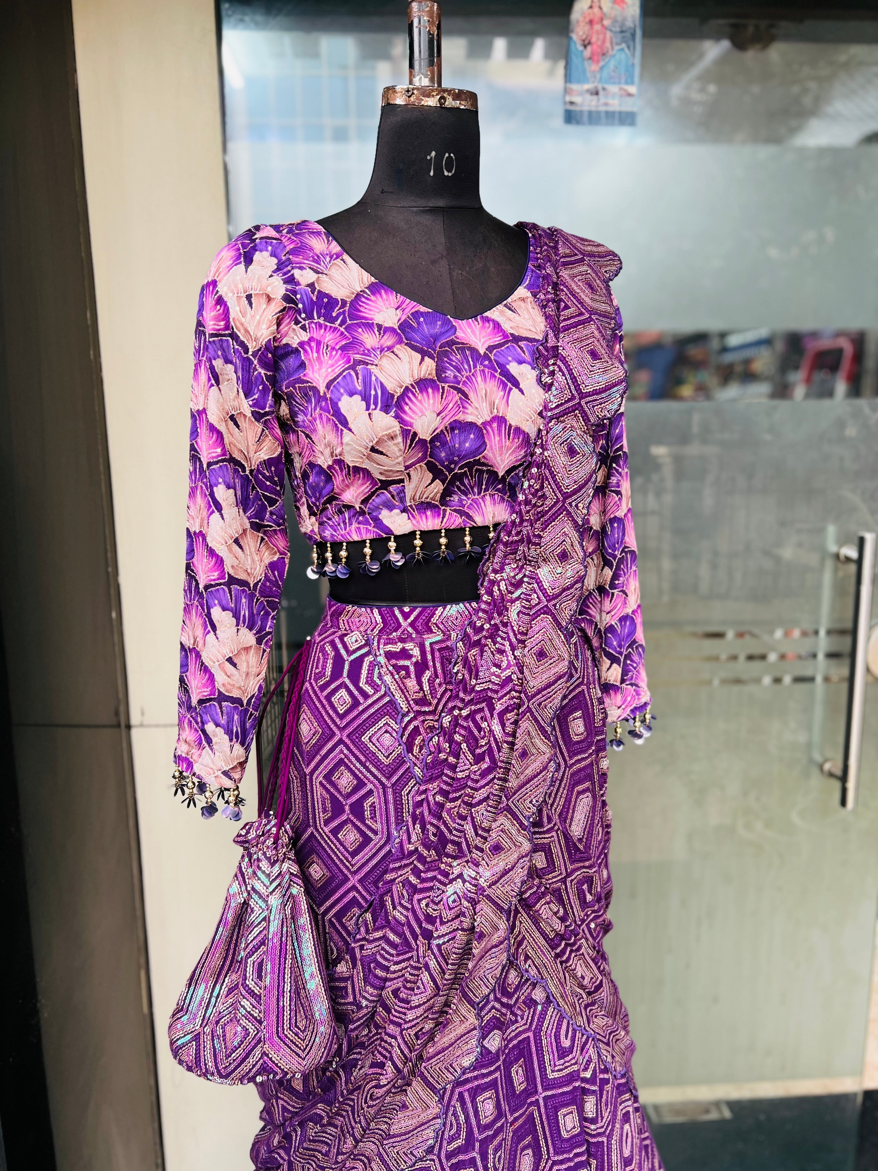 Violet Summer Saree