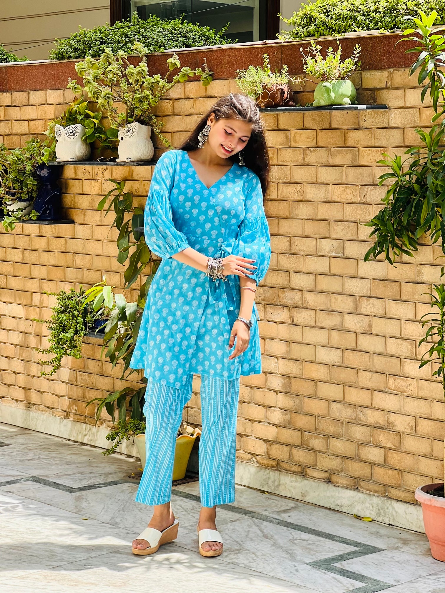 Powder Blue Jaipuri Co-ord