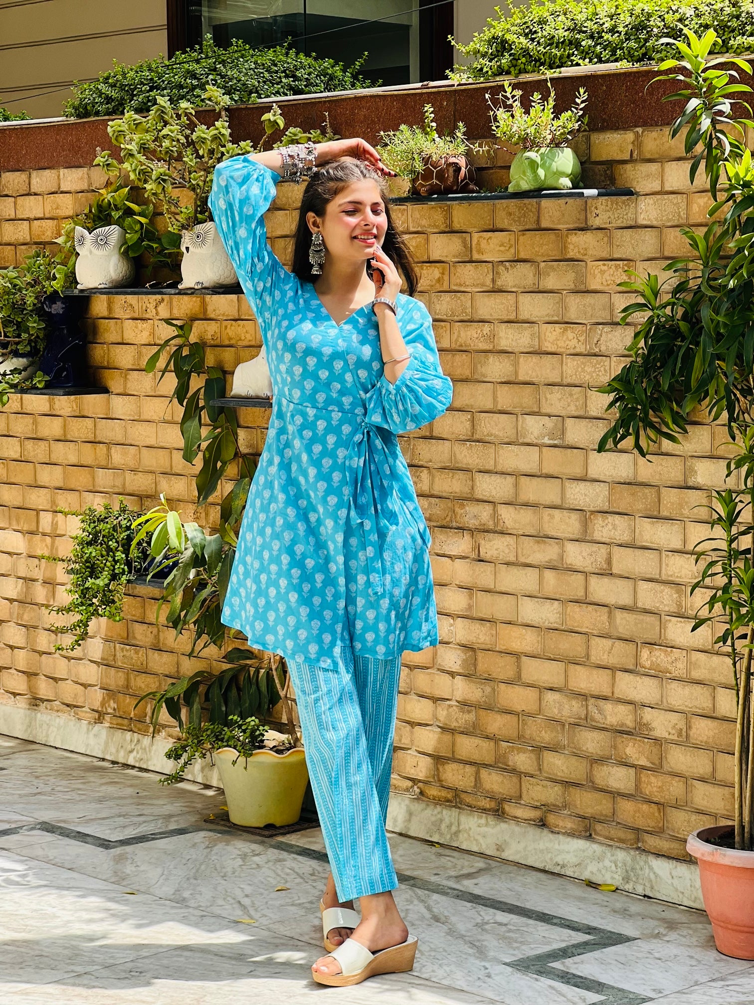 Powder Blue Jaipuri Co-ord