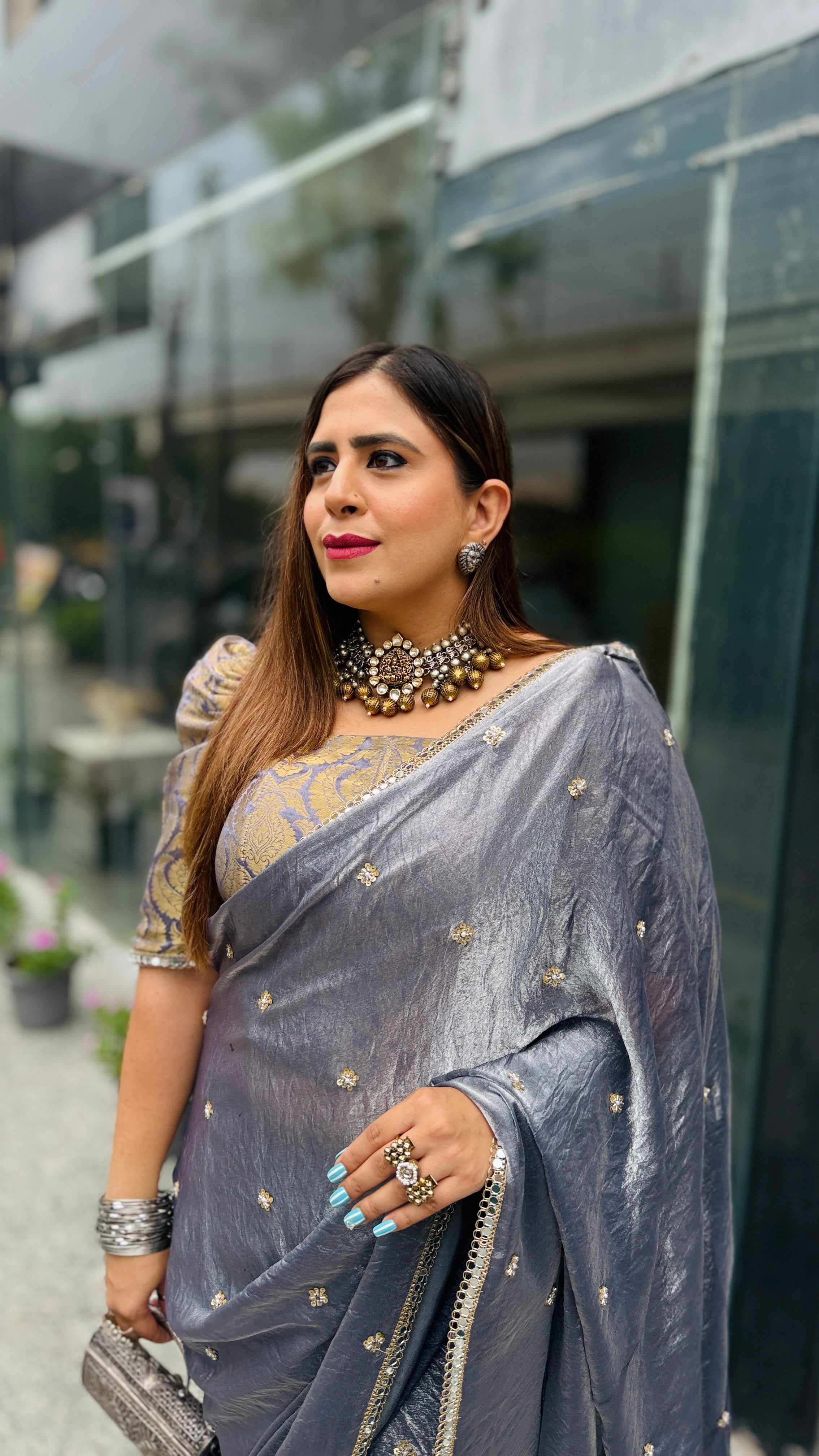 Crushed Tissue One Minute Saree