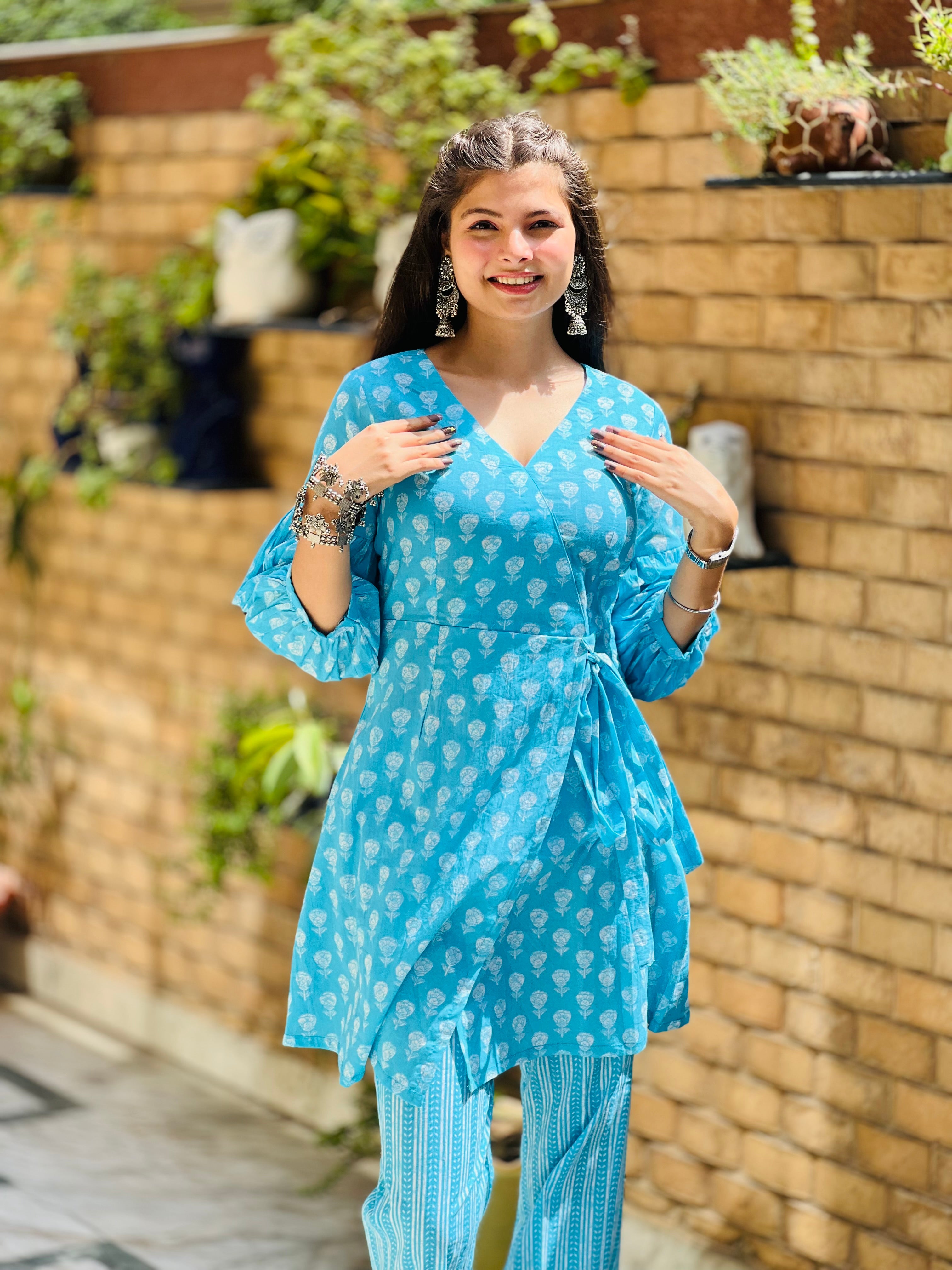 Powder Blue Jaipuri Co-ord