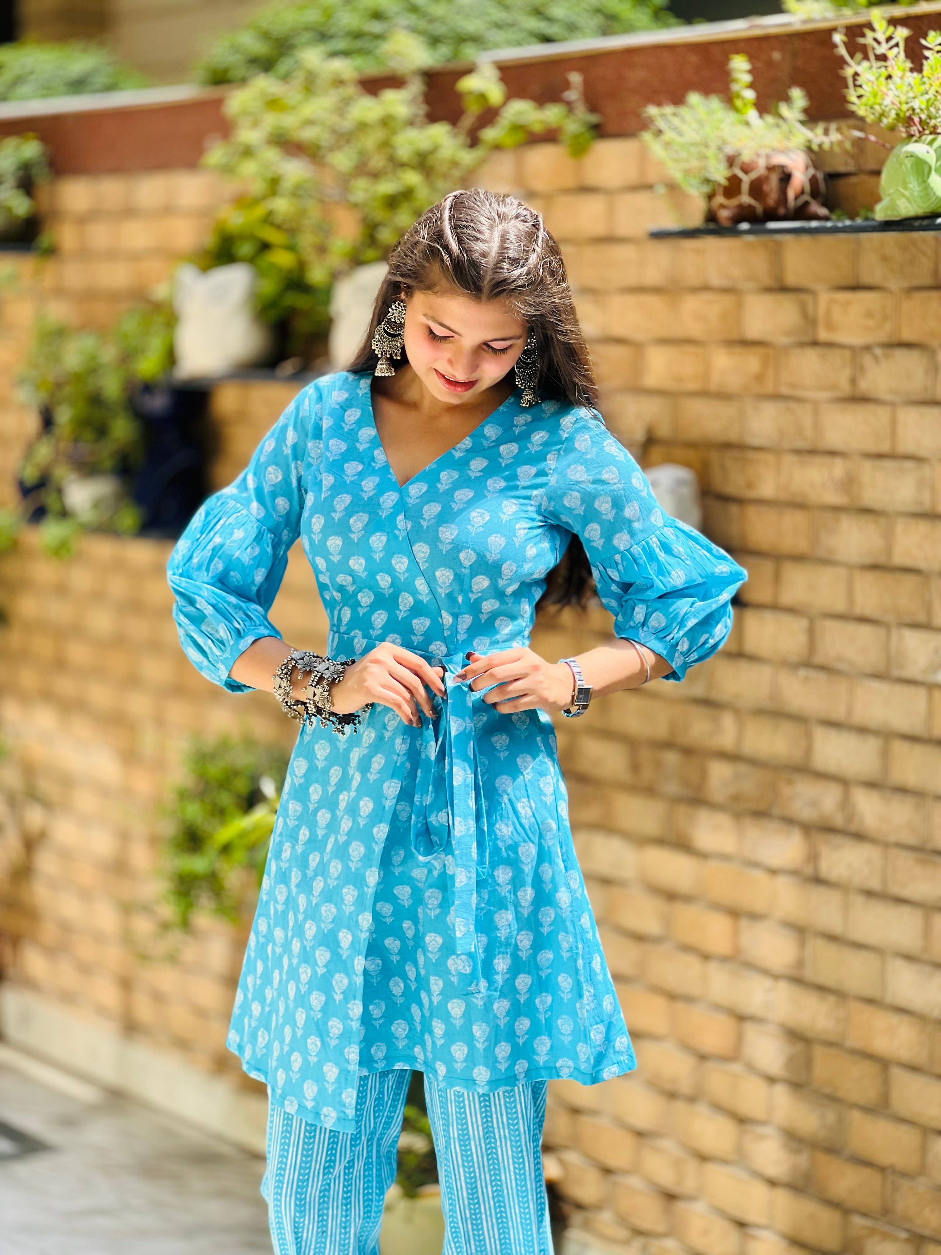 Powder Blue Jaipuri Co-ord