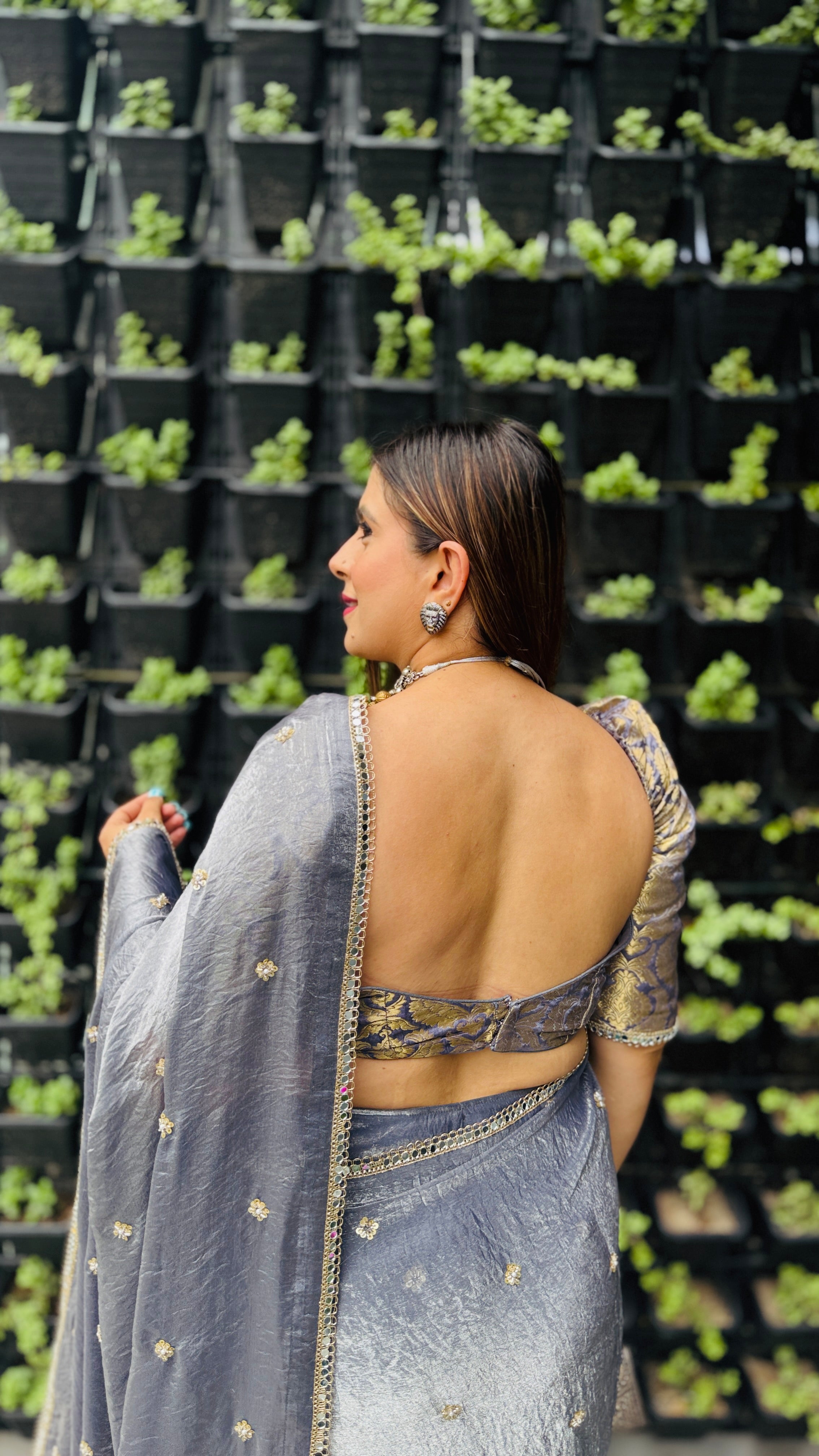 Crushed Tissue One Minute Saree