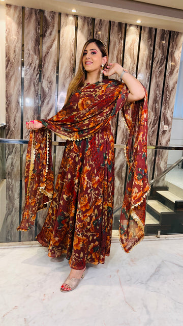 Wine Teej Anarkali