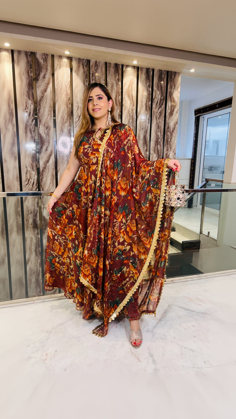 Wine Teej Anarkali