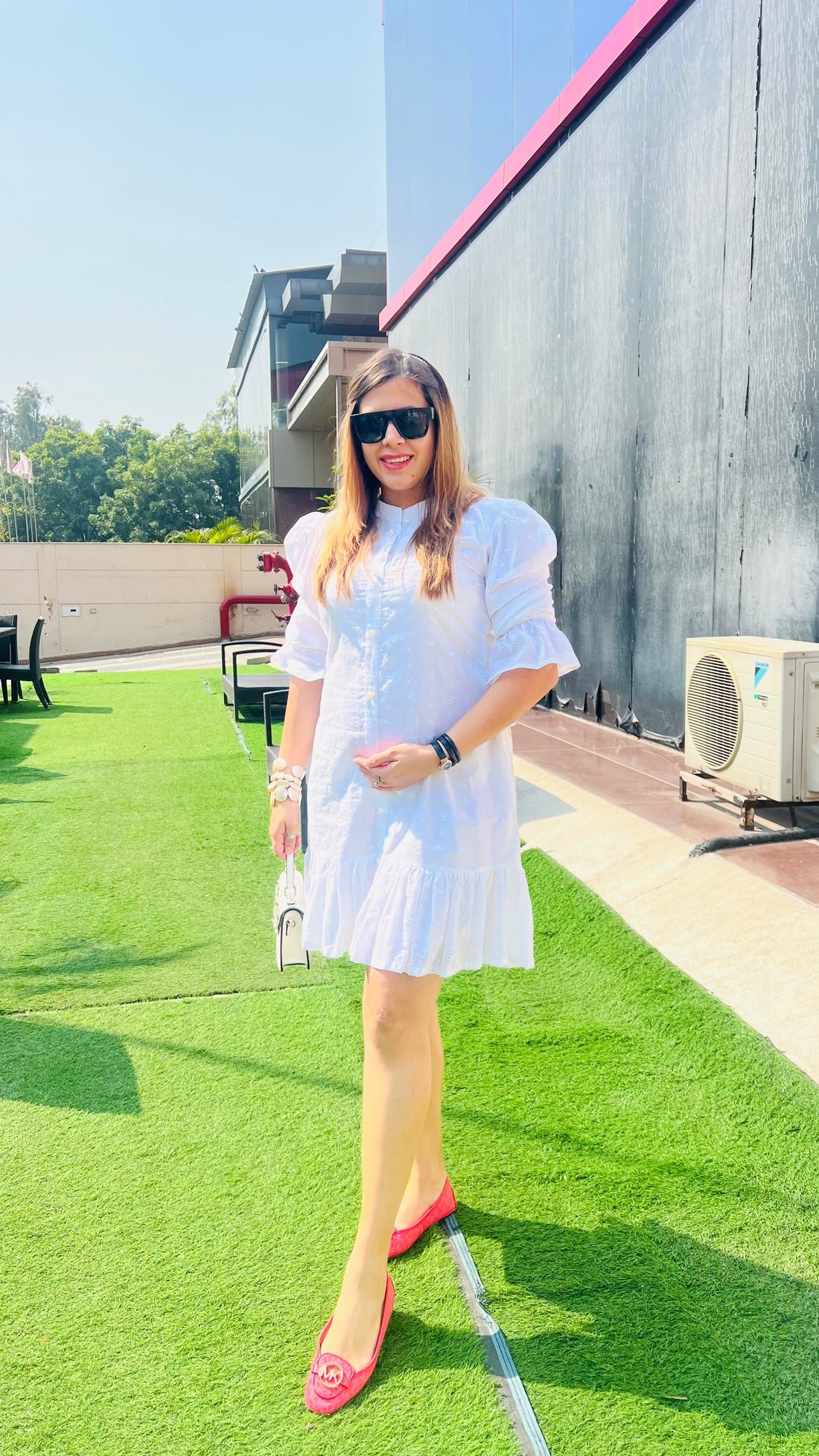 White Mama Schiffli Dress