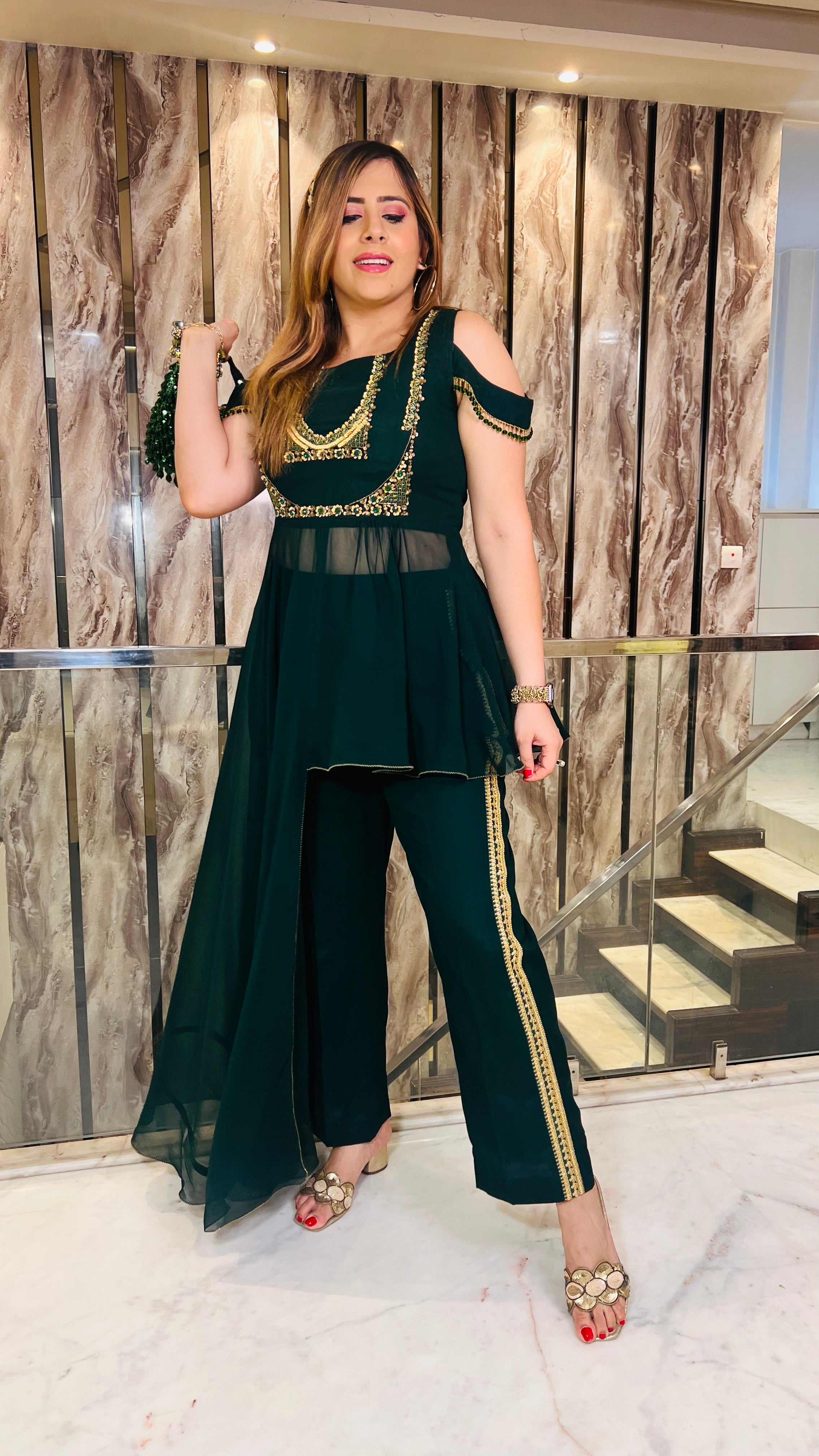 Teej Green Co-ord Set