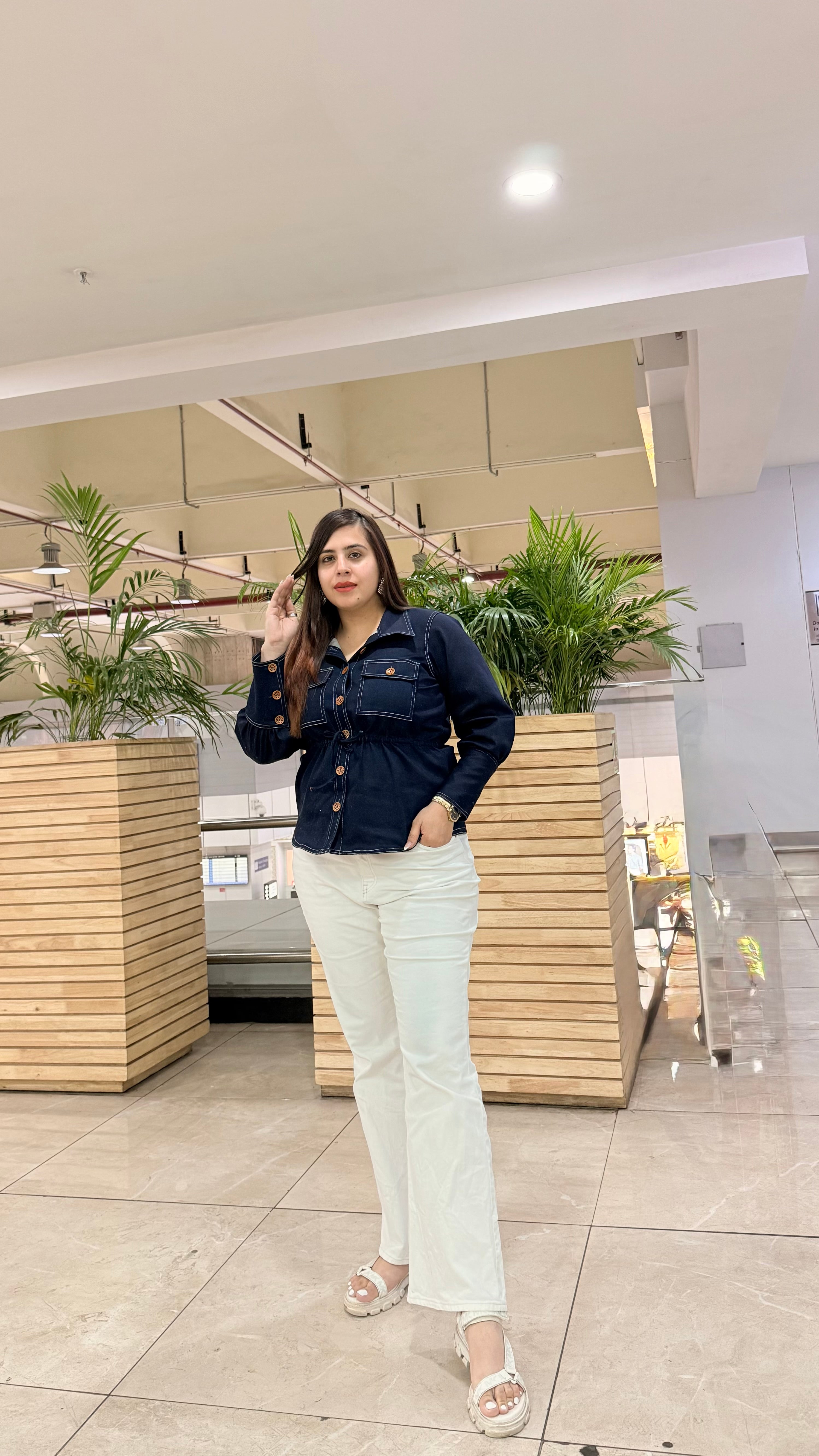 Denim-ised Drawstring Top