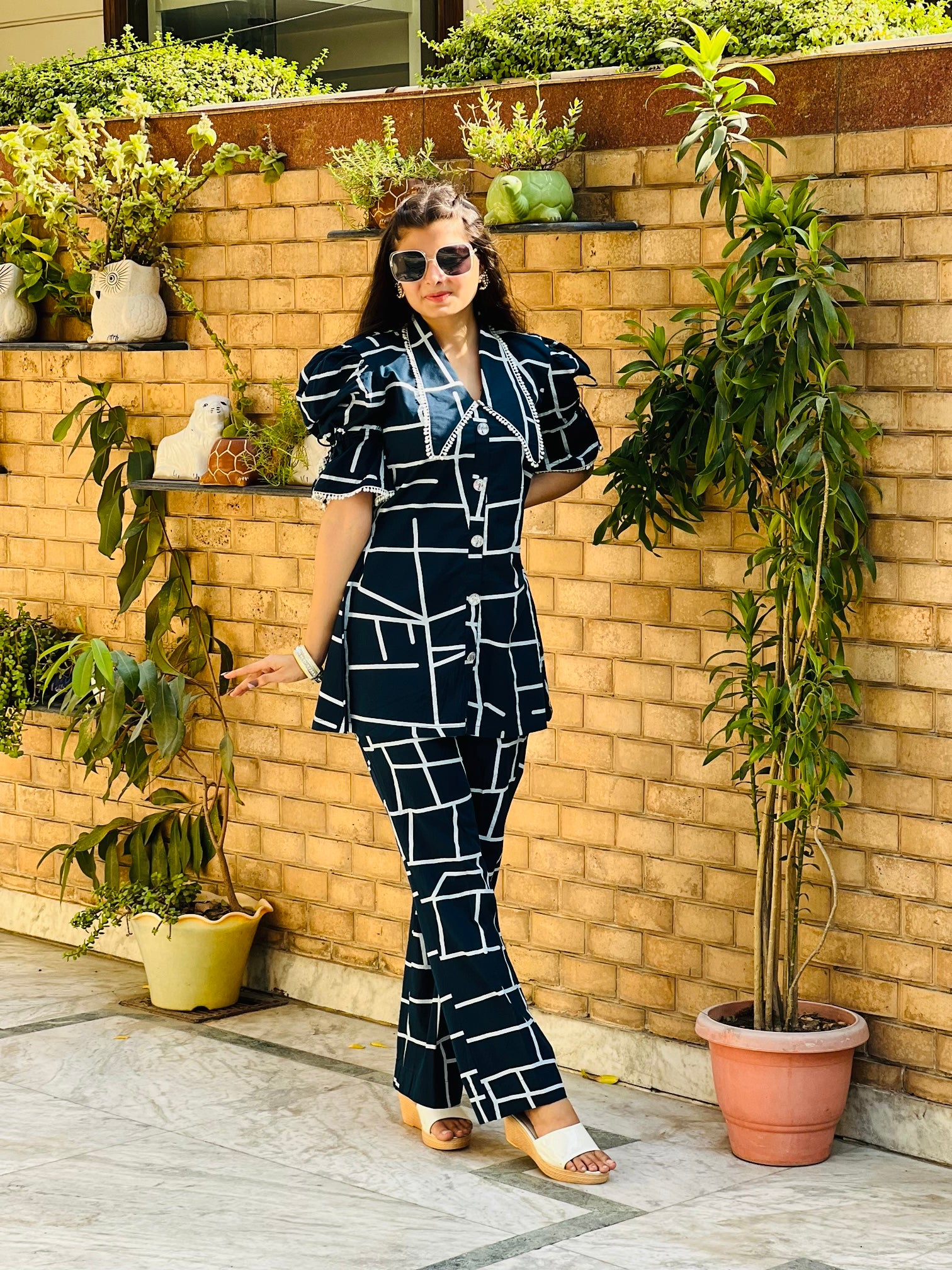 Navy Blue Cotton Co-ord