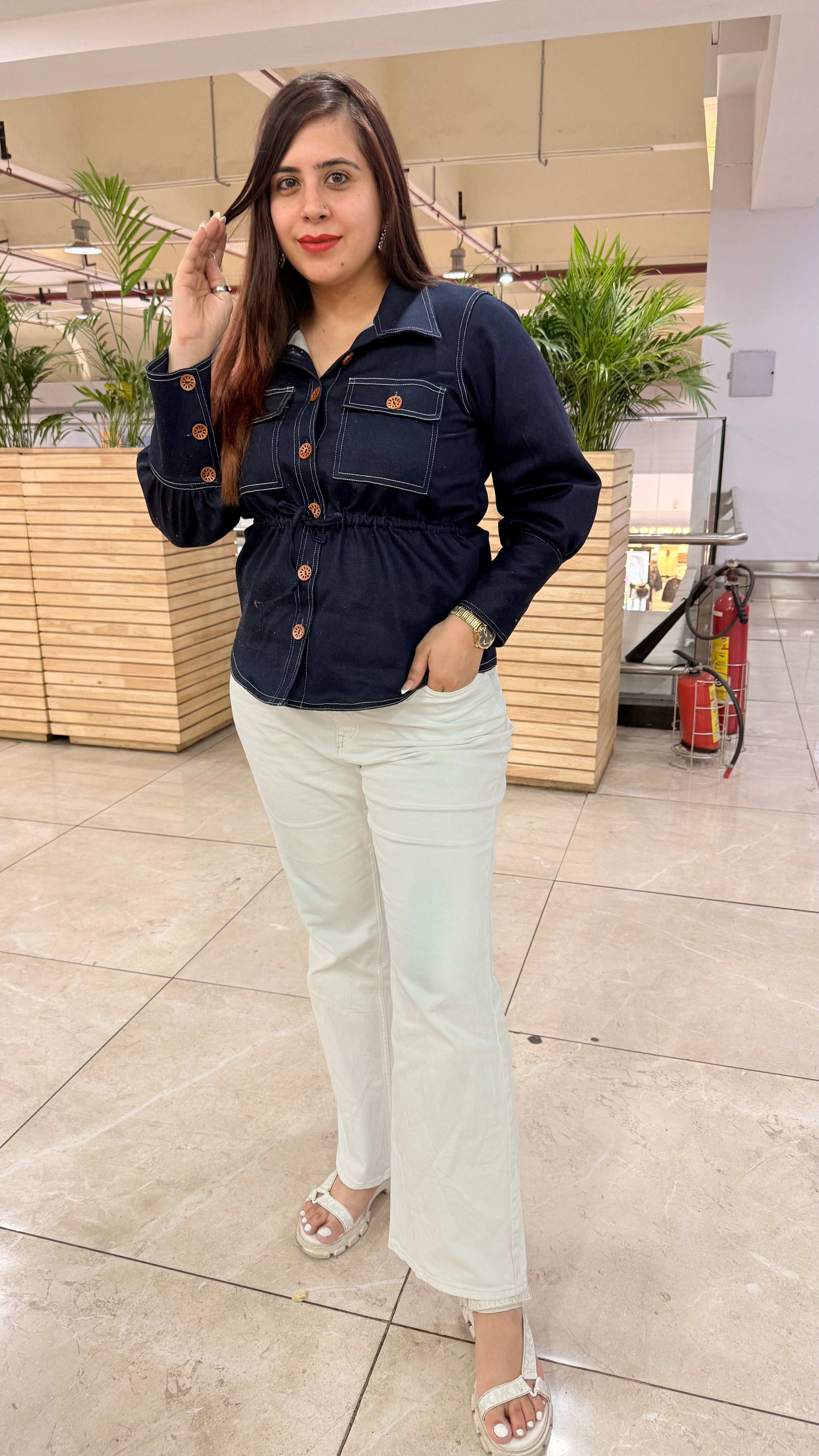 Denim-ised Drawstring Top