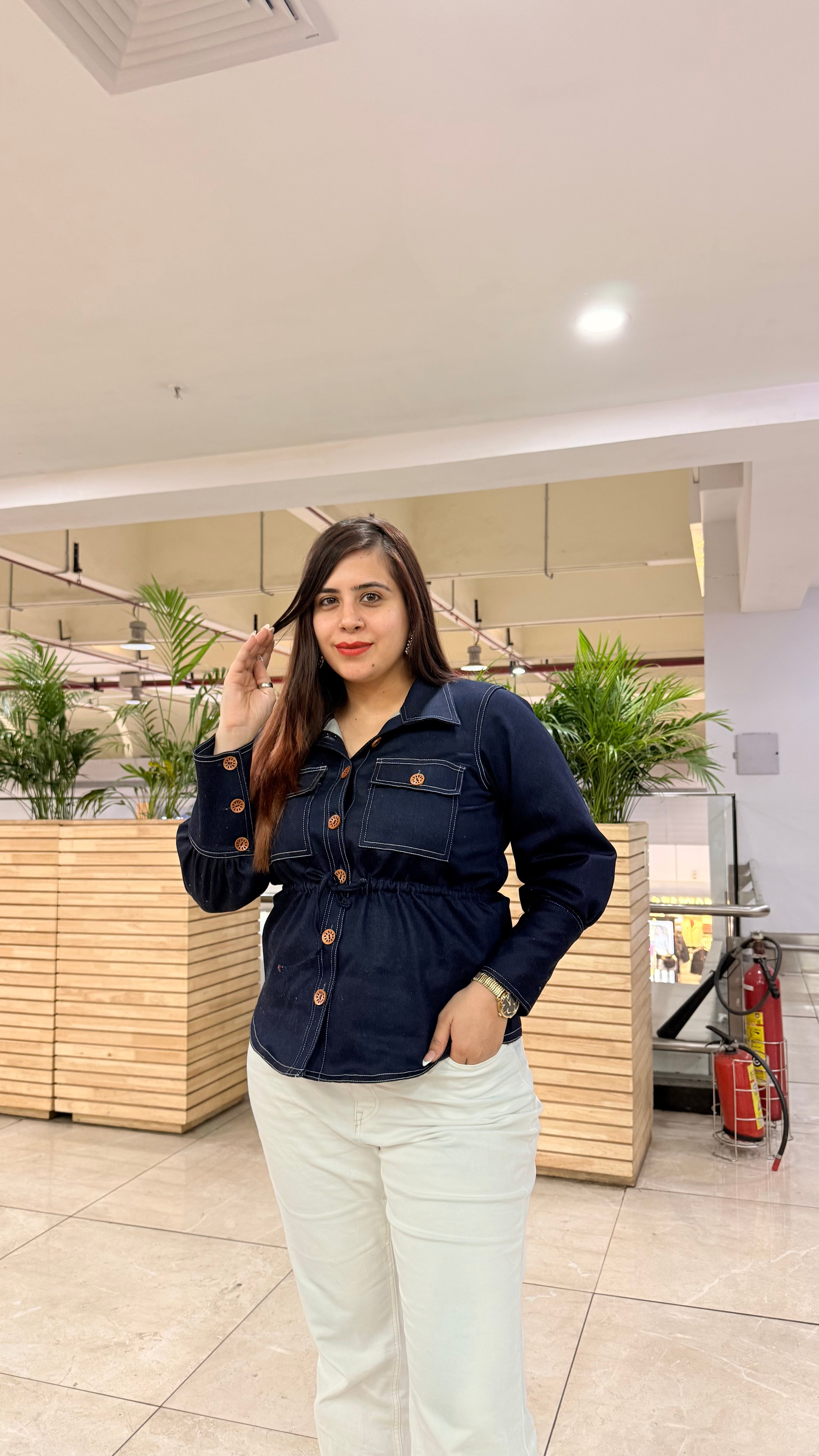 Denim-ised Drawstring Top