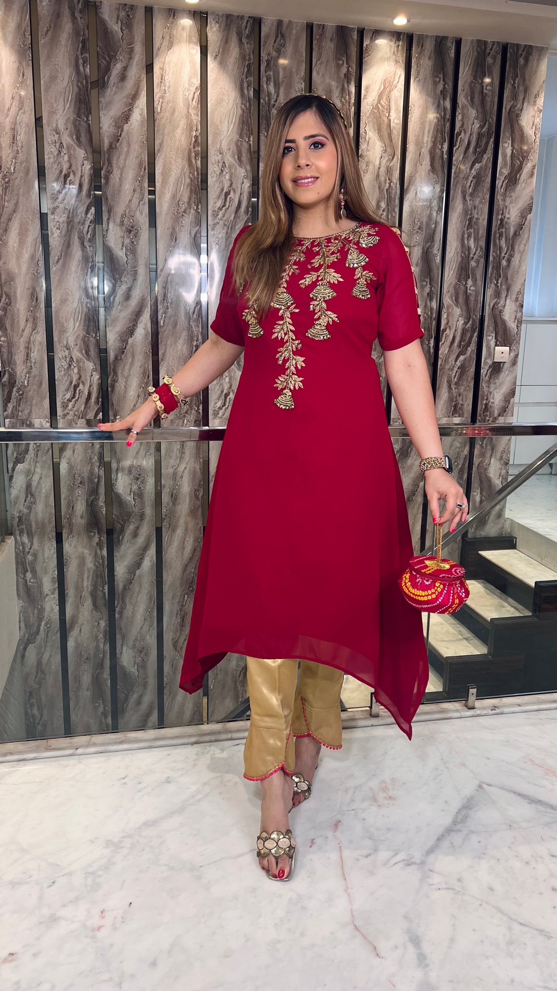 Hot Pink Teej Suit