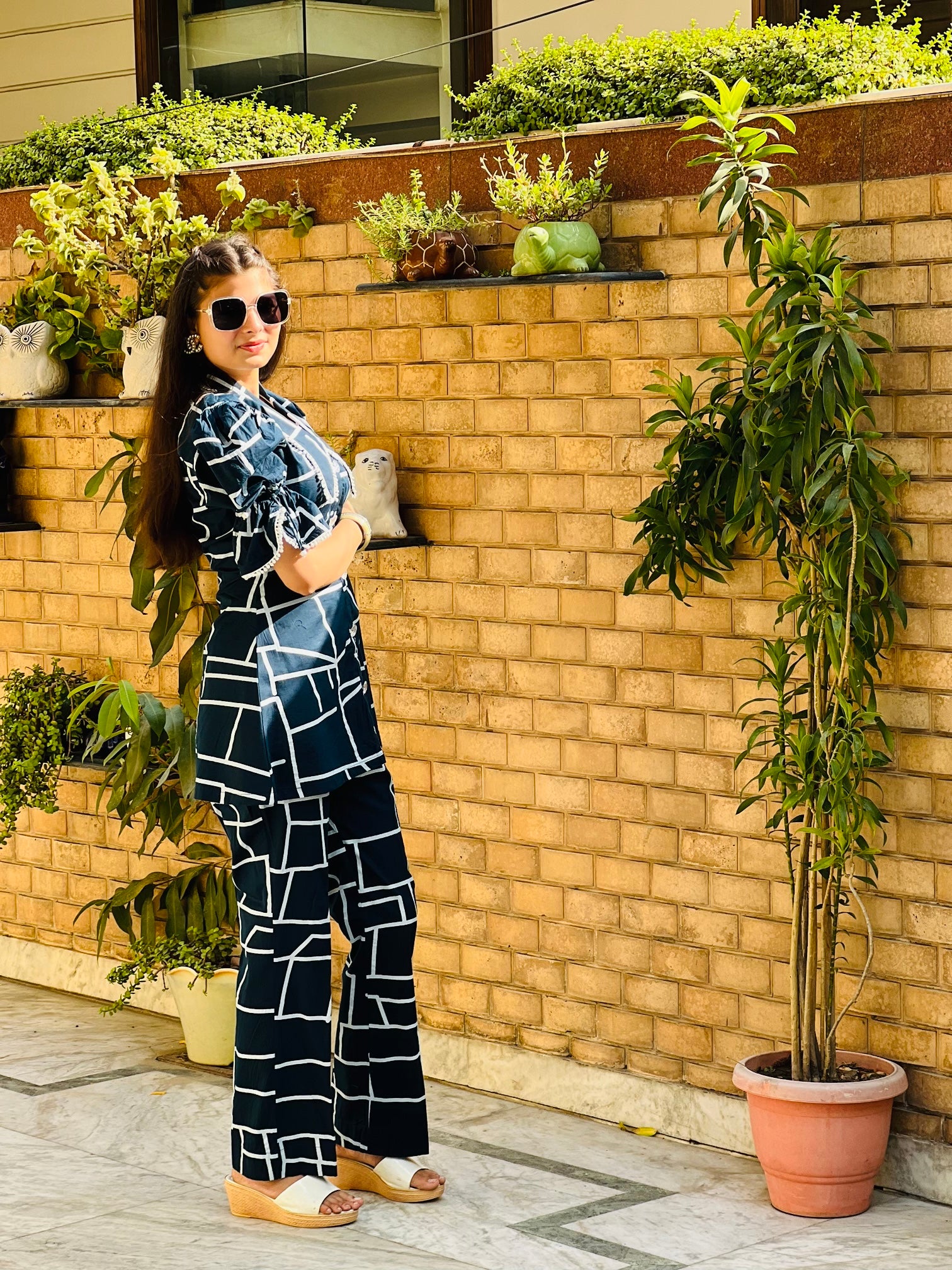 Navy Blue Cotton Co-ord