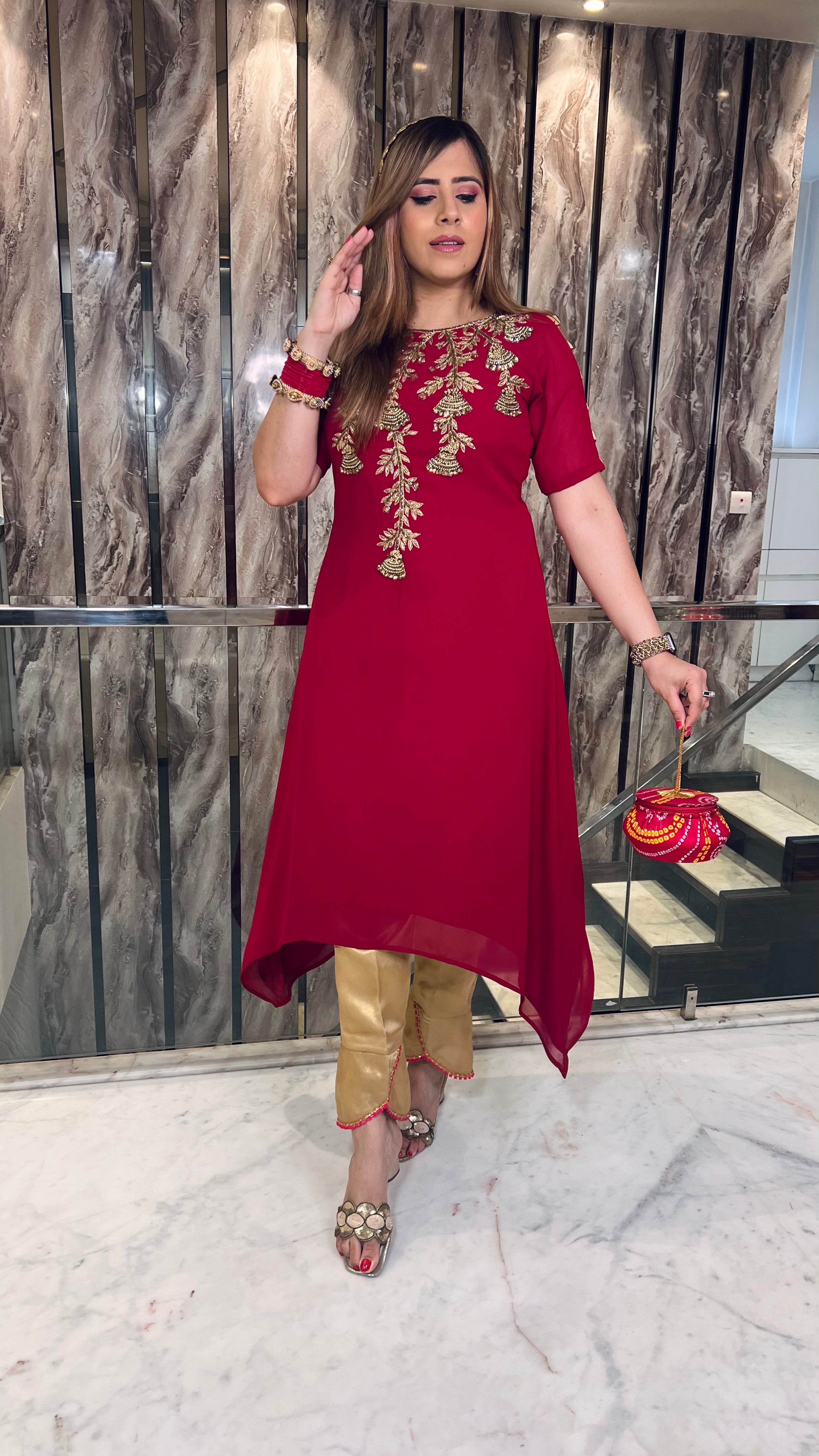 Hot Pink Teej Suit