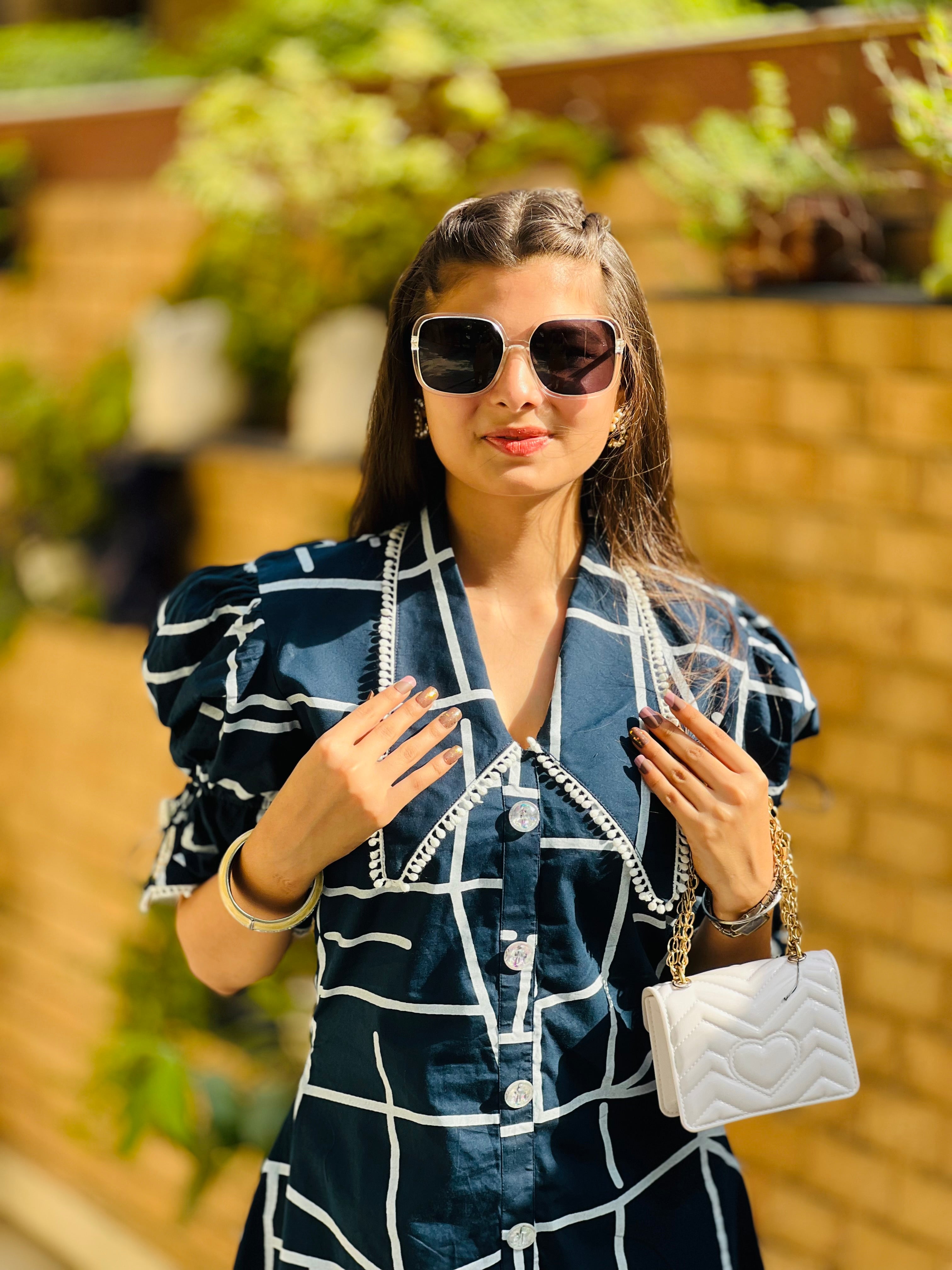 Navy Blue Cotton Co-ord