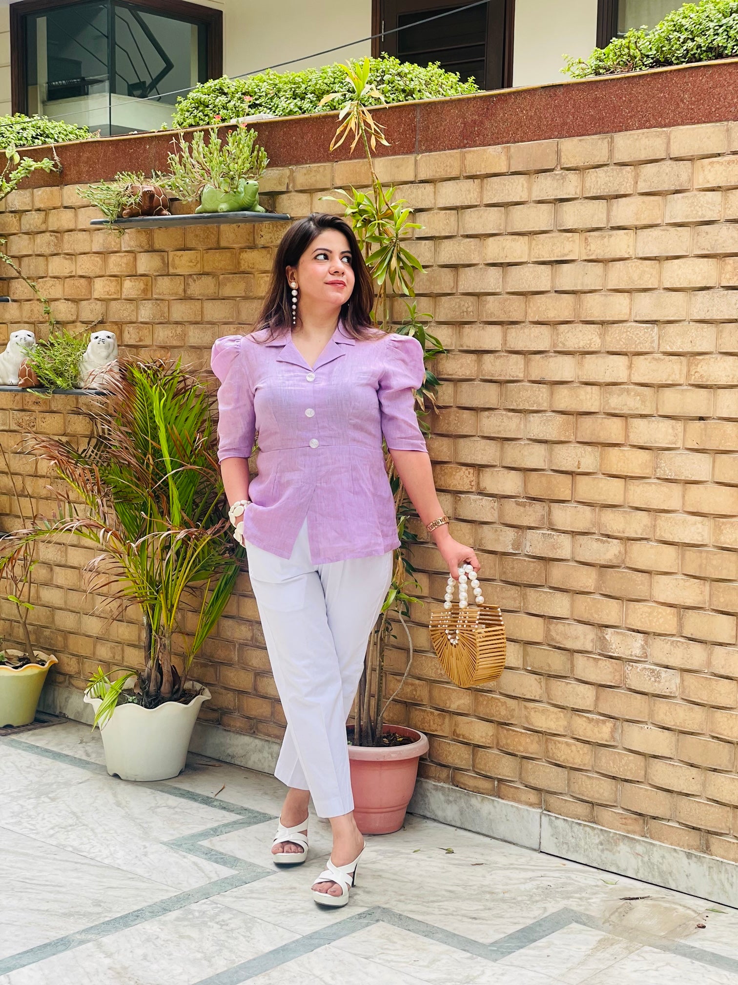 Linen on Lilac Top