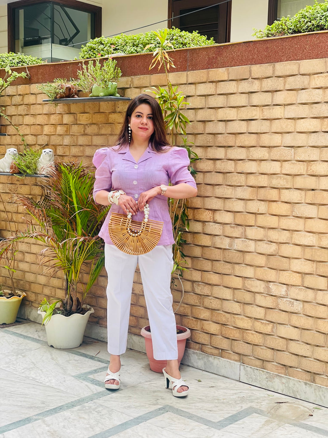 Linen on Lilac Top