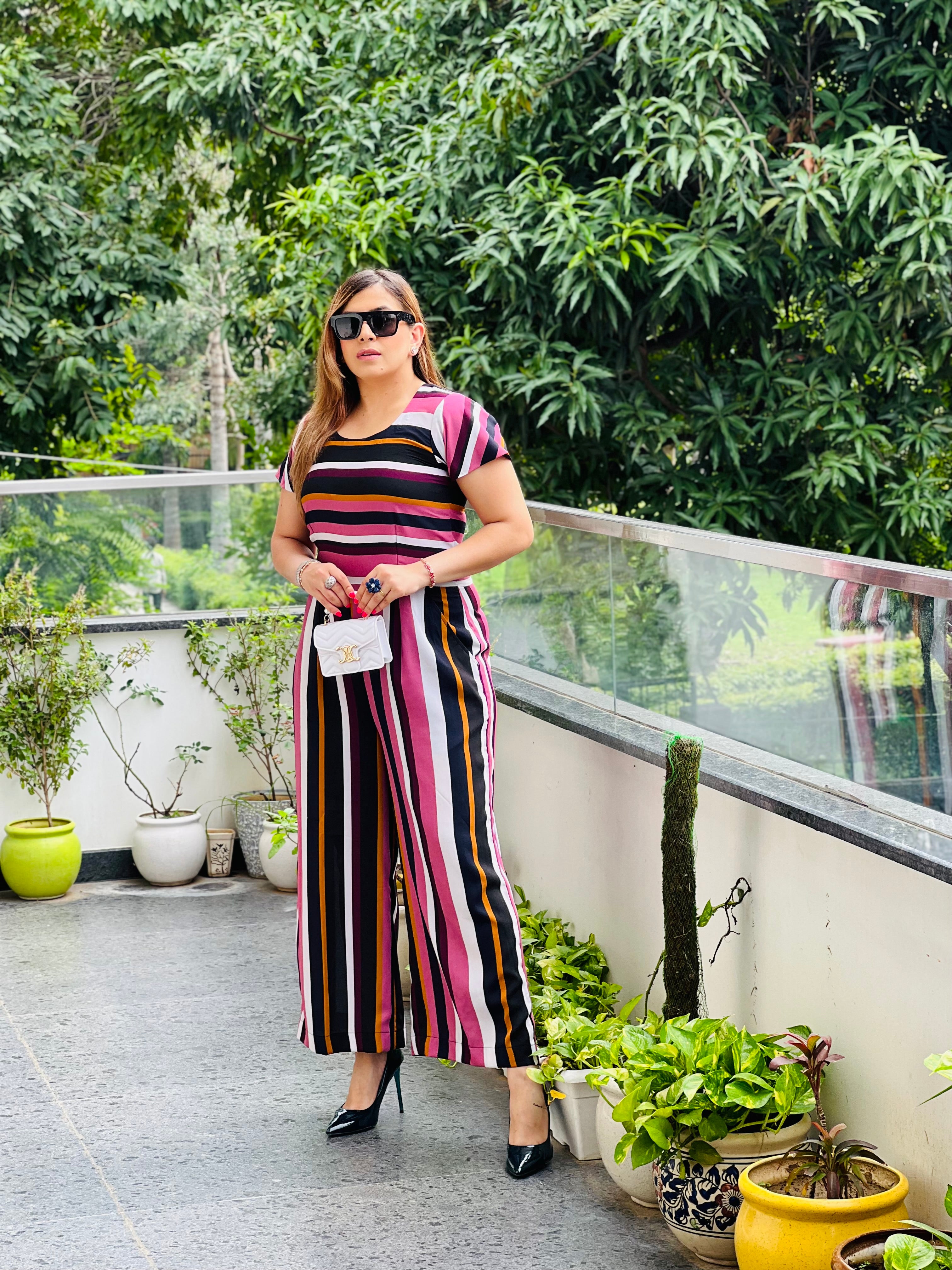 Pink Stripes Jumpsuit