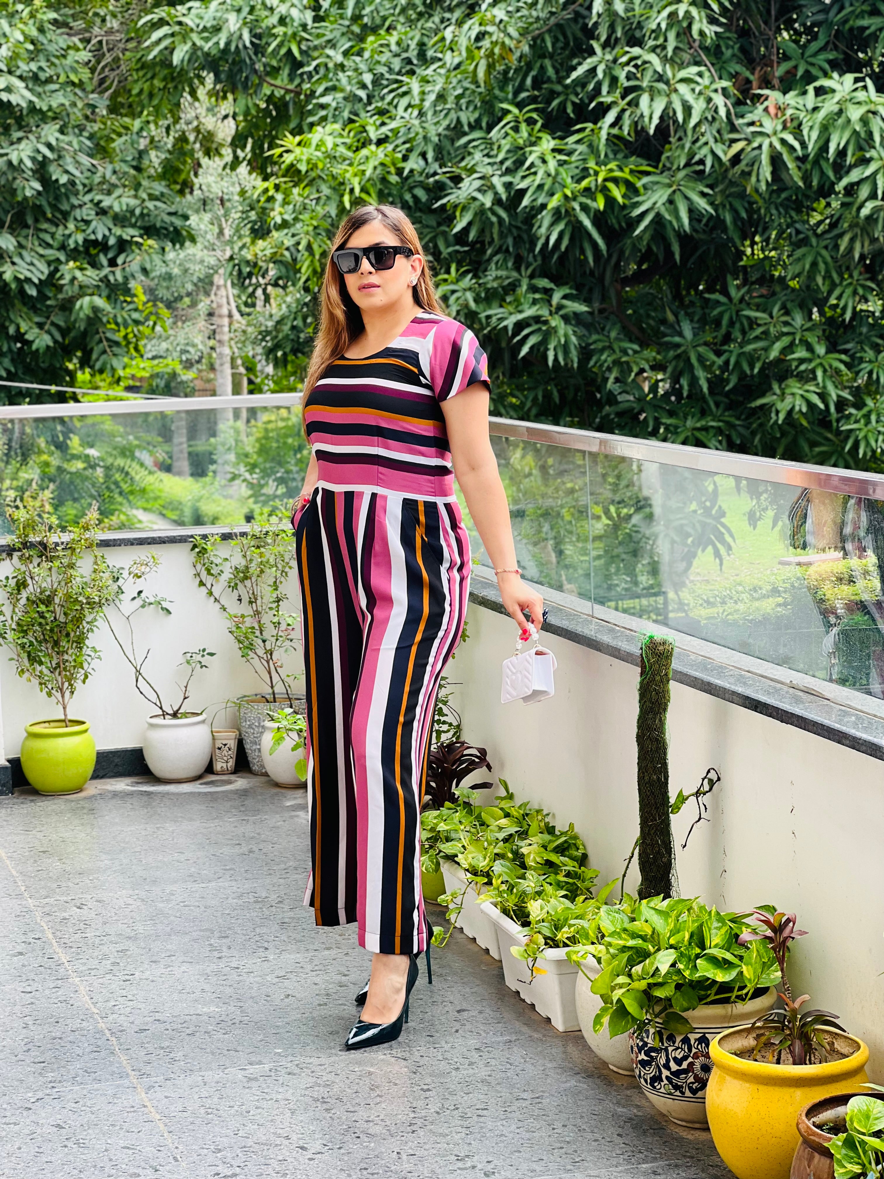 Pink Stripes Jumpsuit