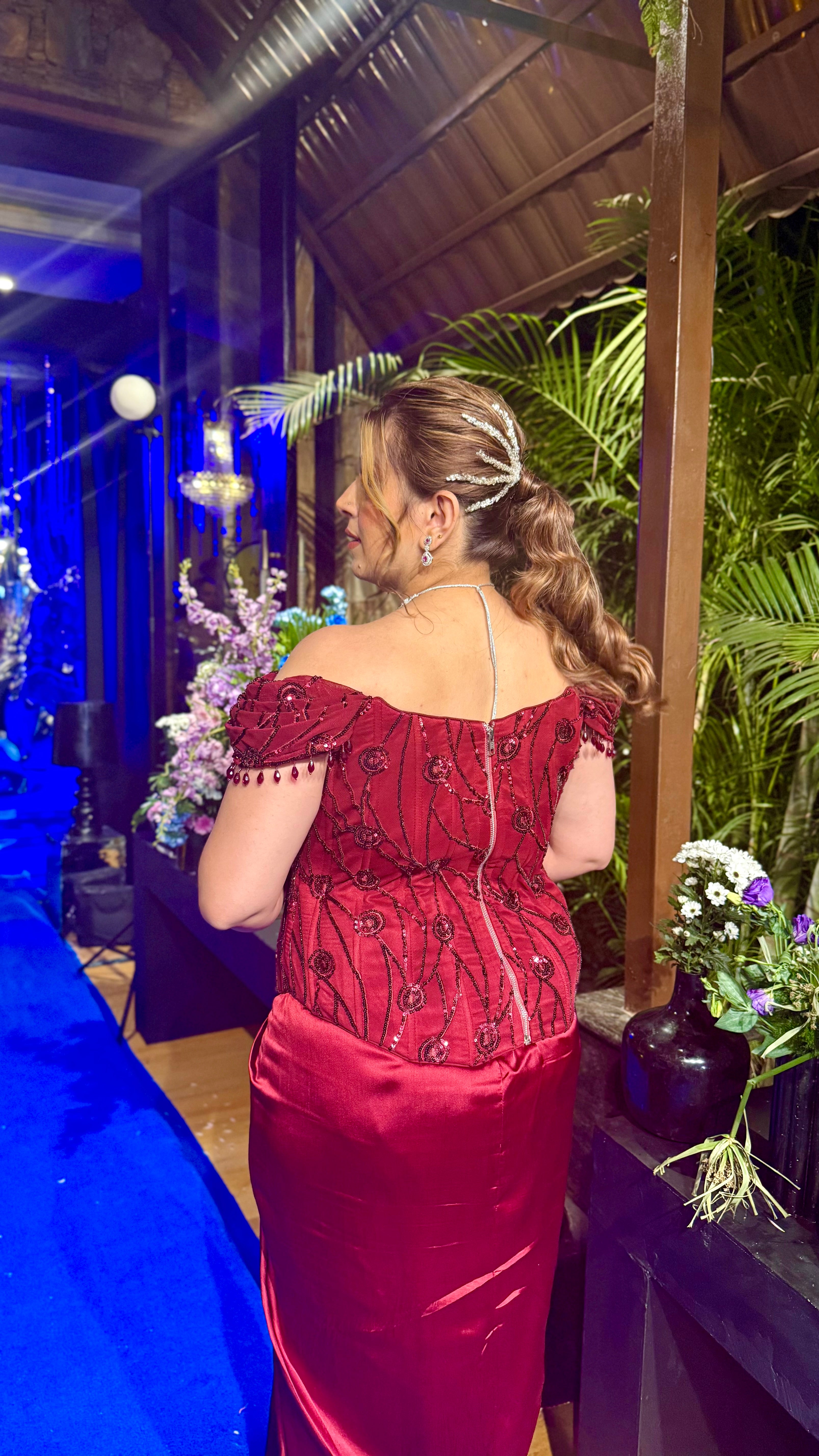 Date The Maroon Corset + Drape Skirt