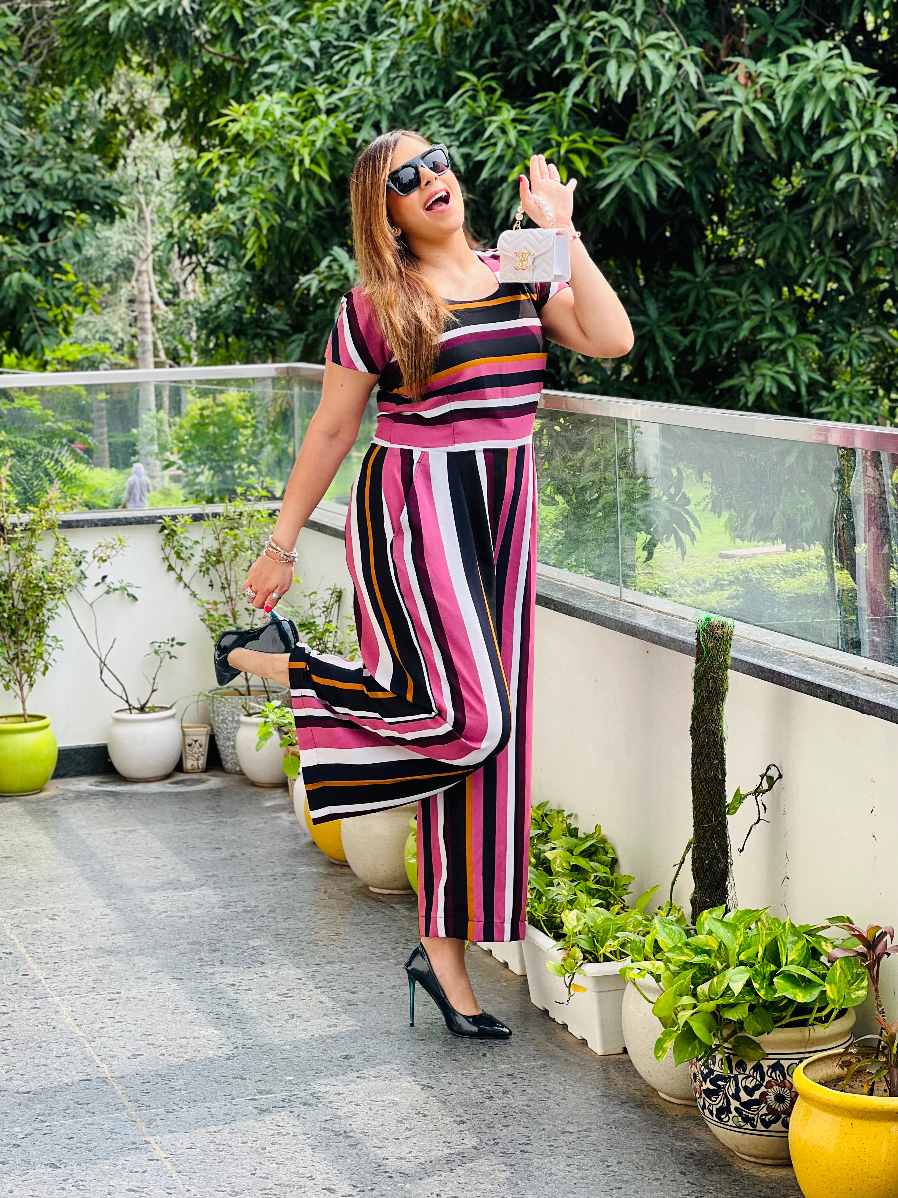 Pink Stripes Jumpsuit