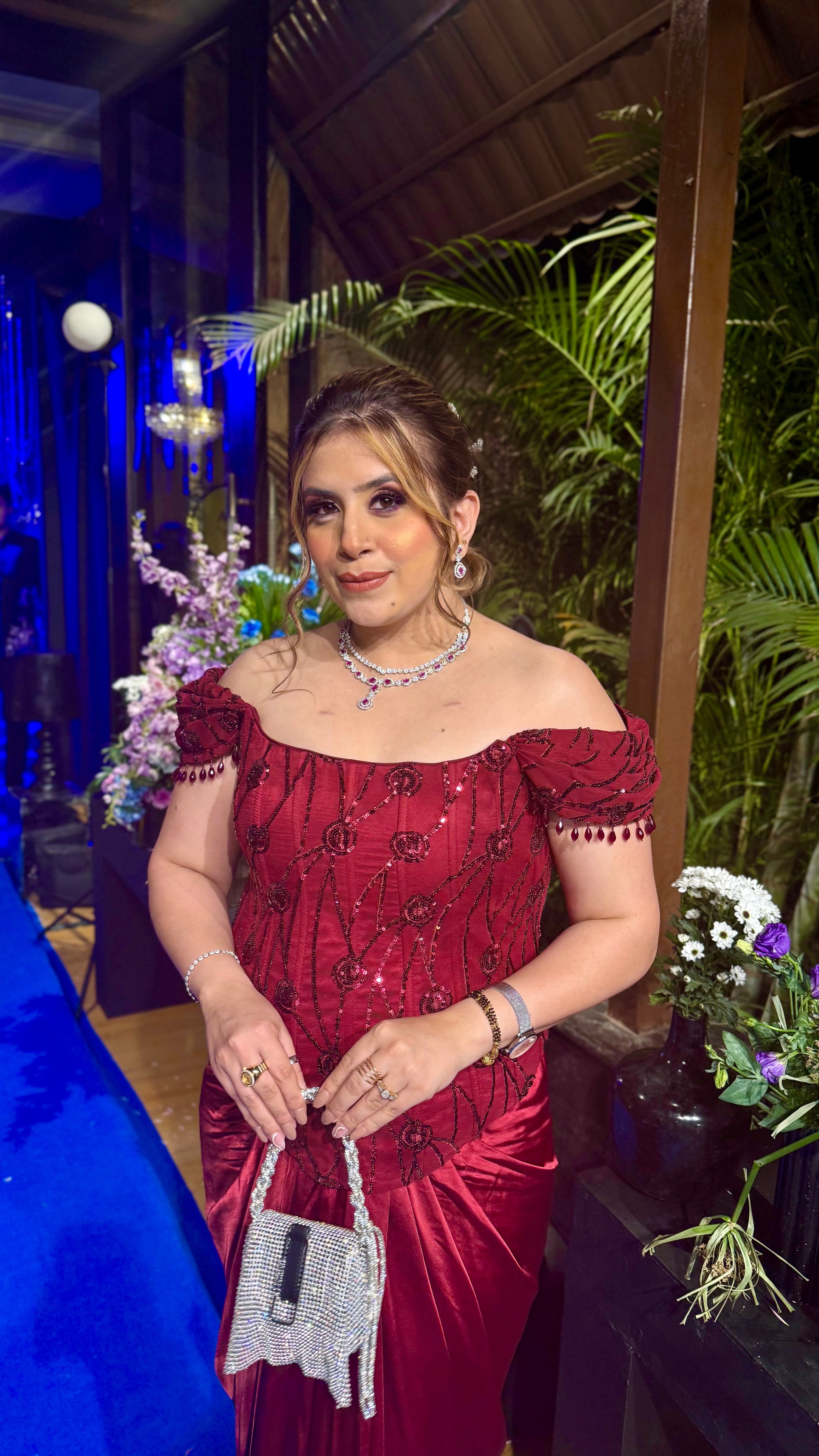 Date The Maroon Corset + Drape Skirt