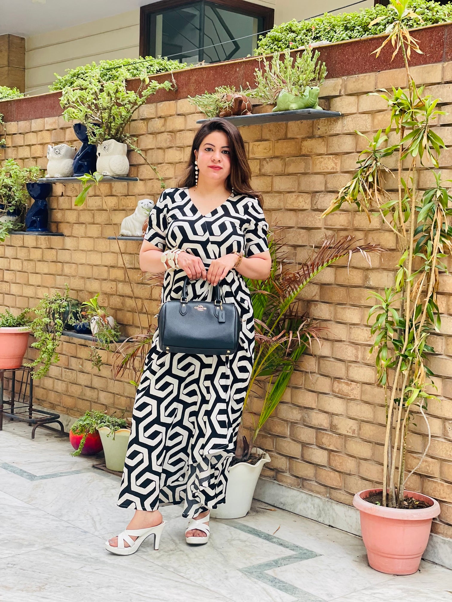 Monochrome Magic Drape Maxi