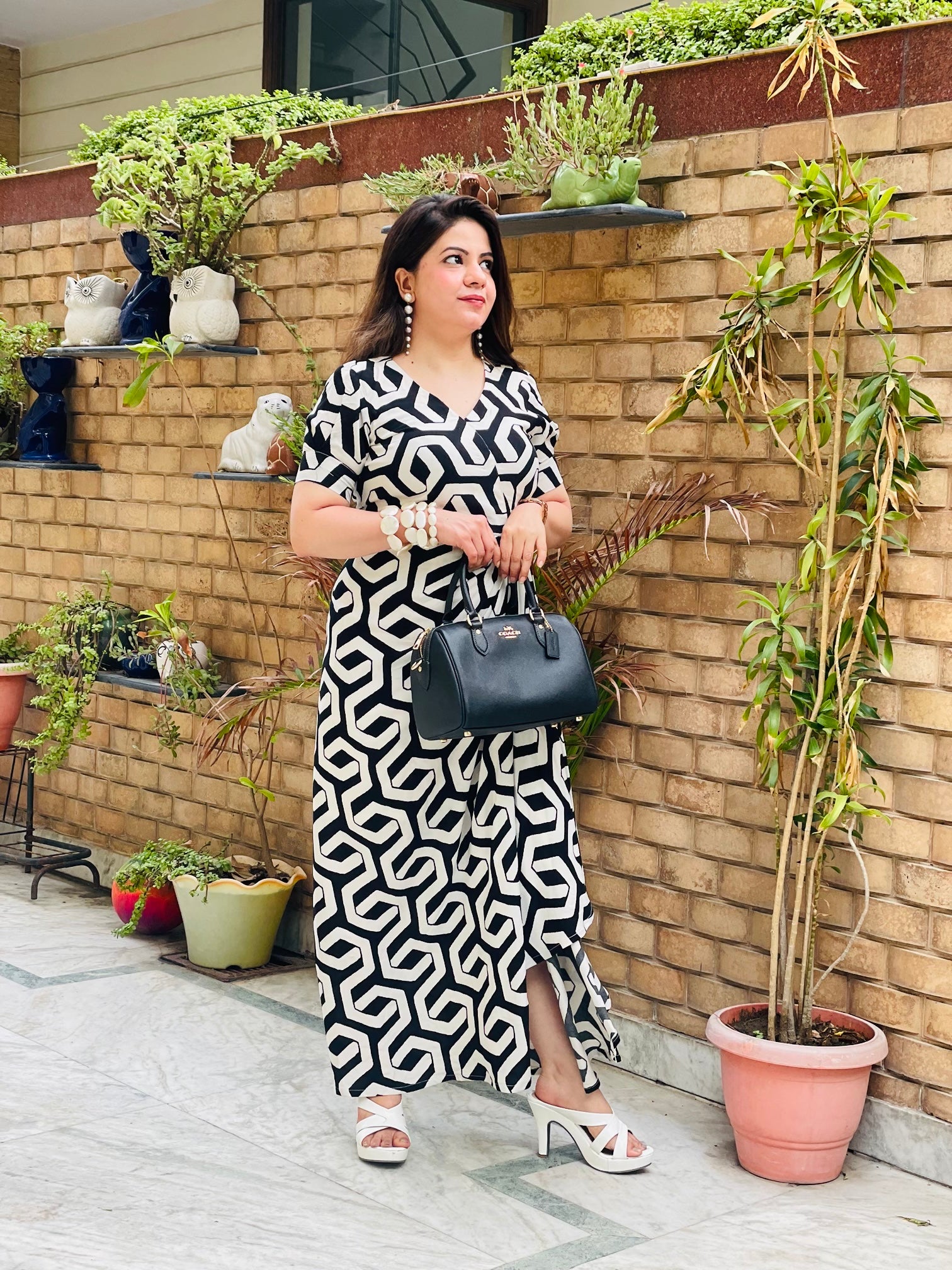 Monochrome Magic Drape Maxi