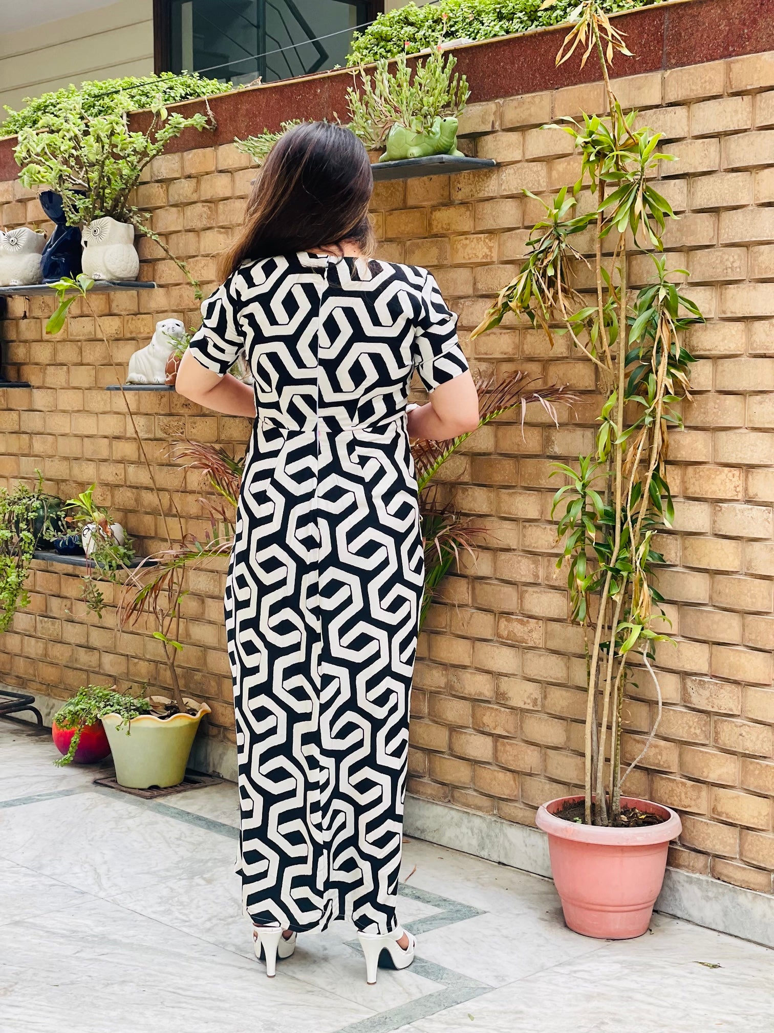 Monochrome Magic Drape Maxi