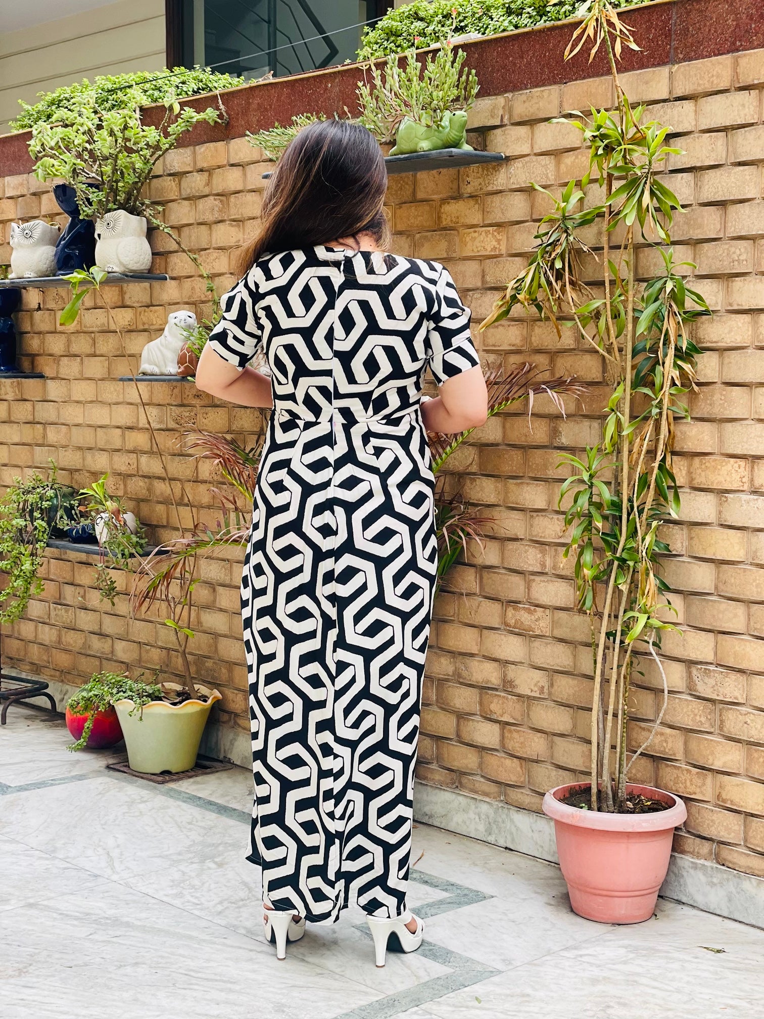 Monochrome Magic Drape Maxi