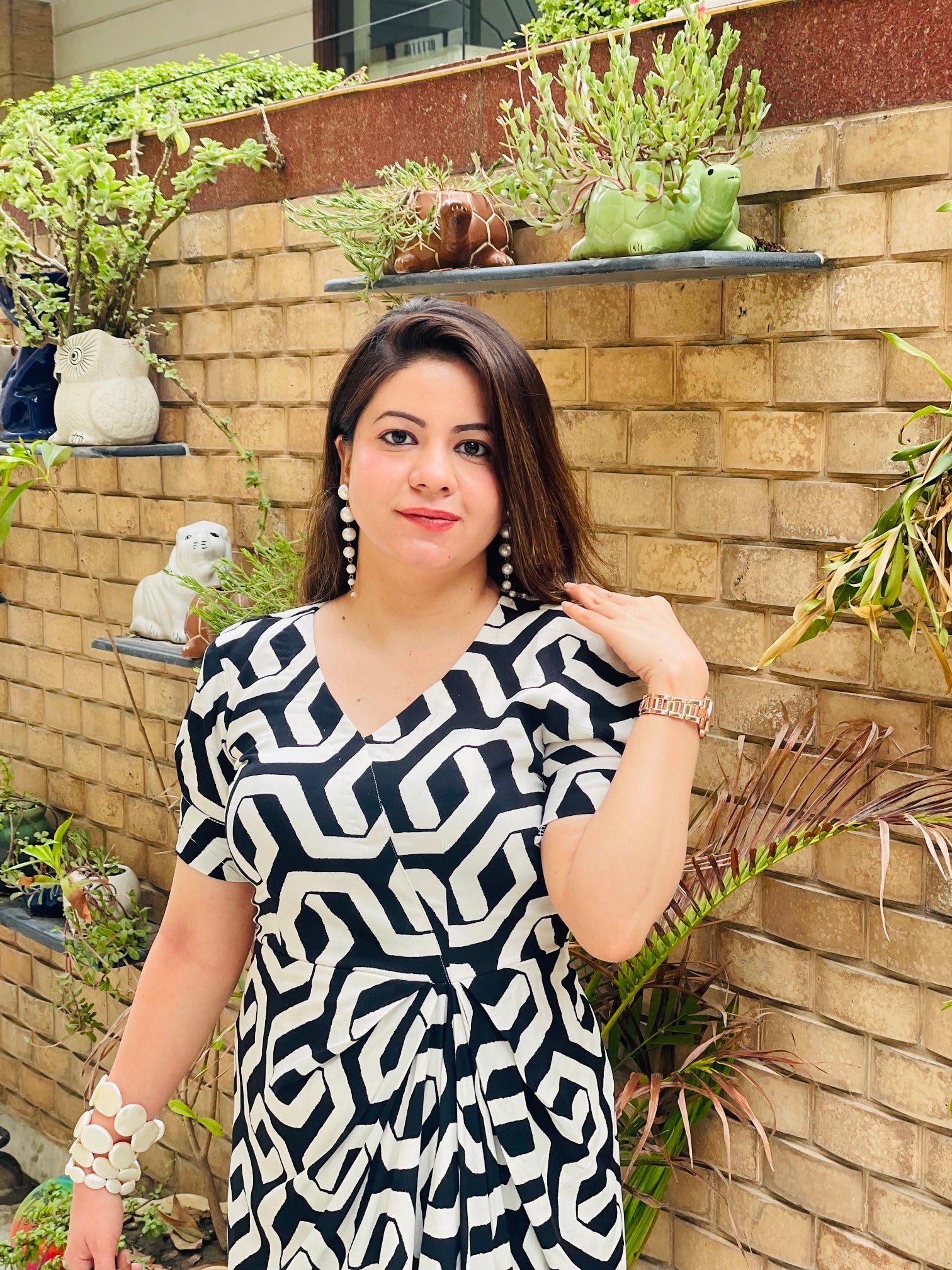 Monochrome Magic Drape Maxi