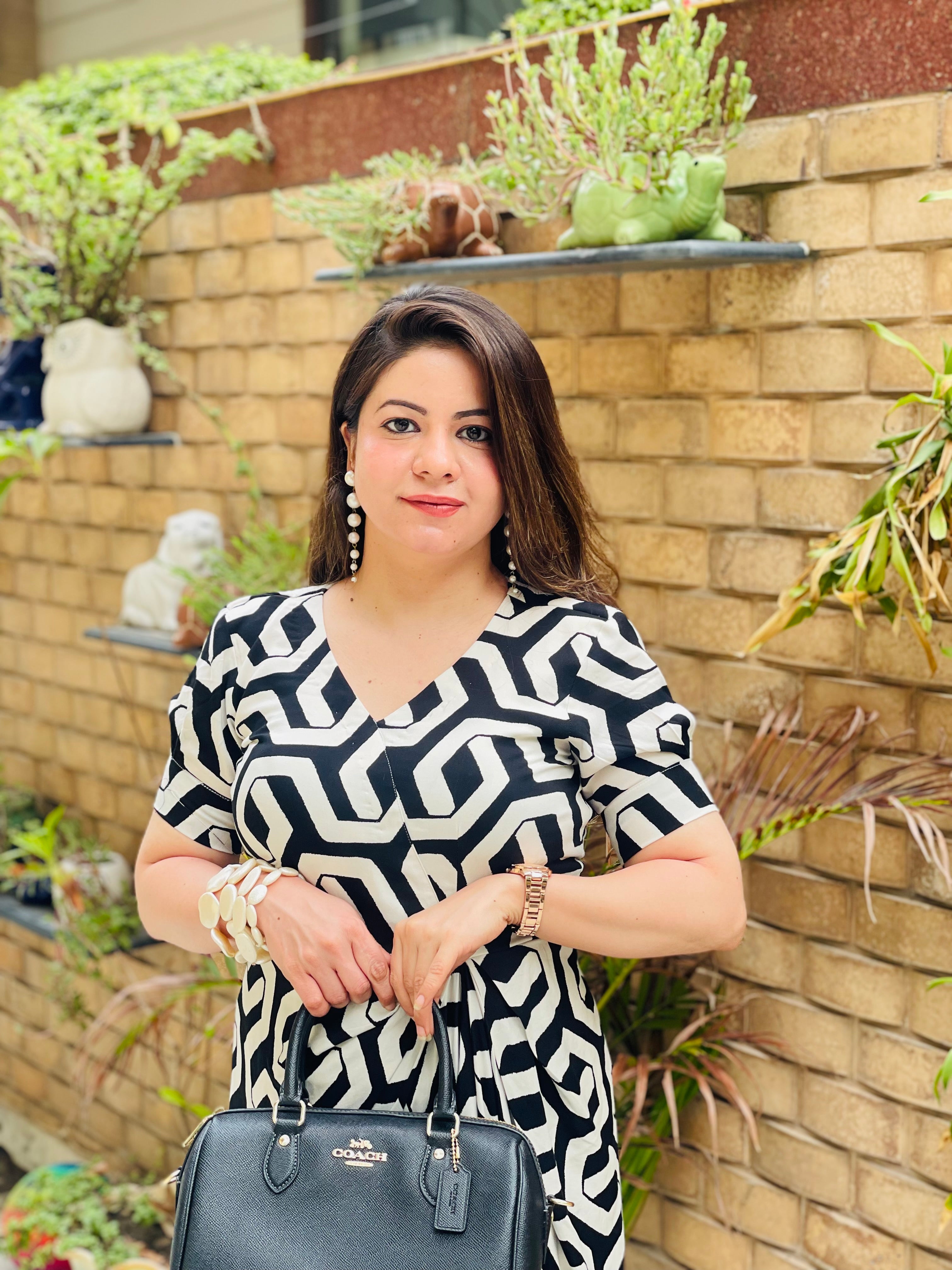 Monochrome Magic Drape Maxi