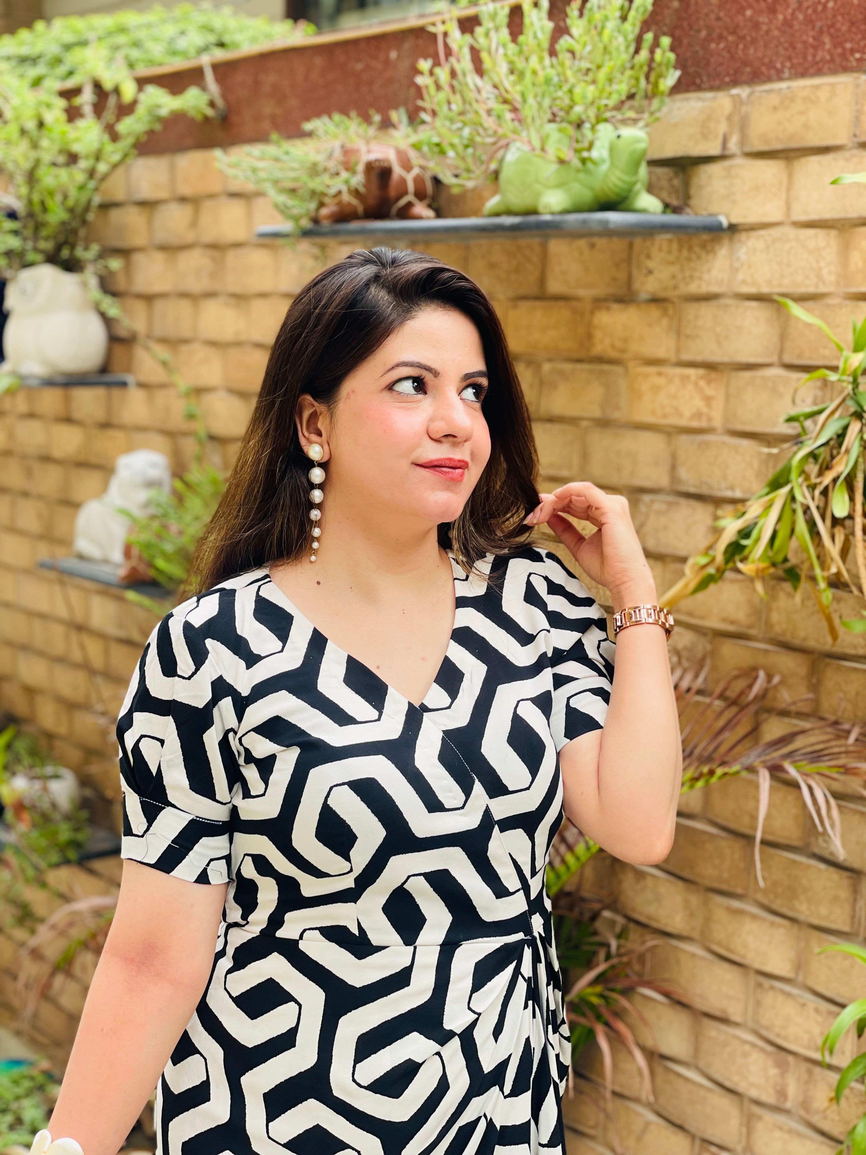 Monochrome Magic Drape Maxi