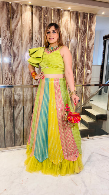 Green Teej Lehenga