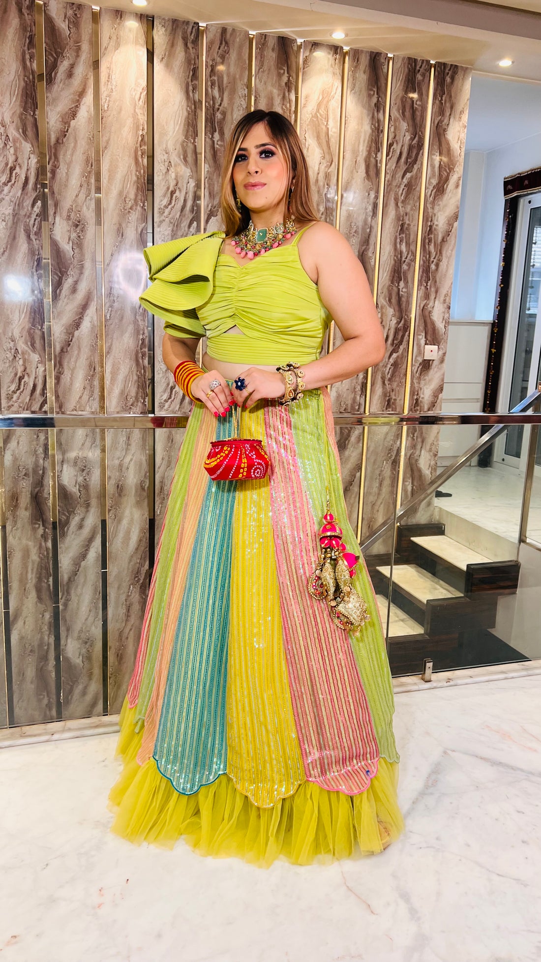 Green Teej Lehenga