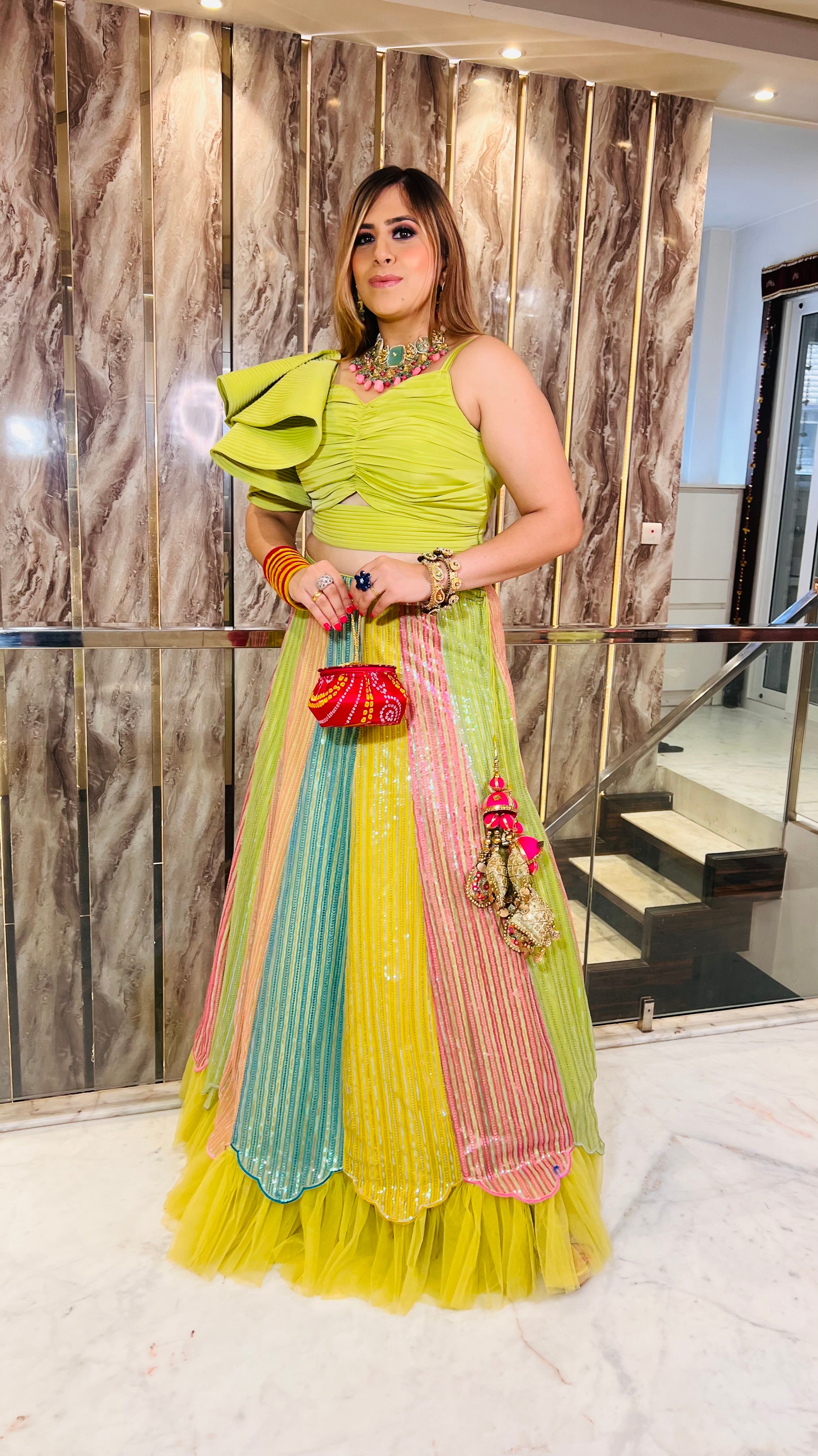 Green Teej Lehenga