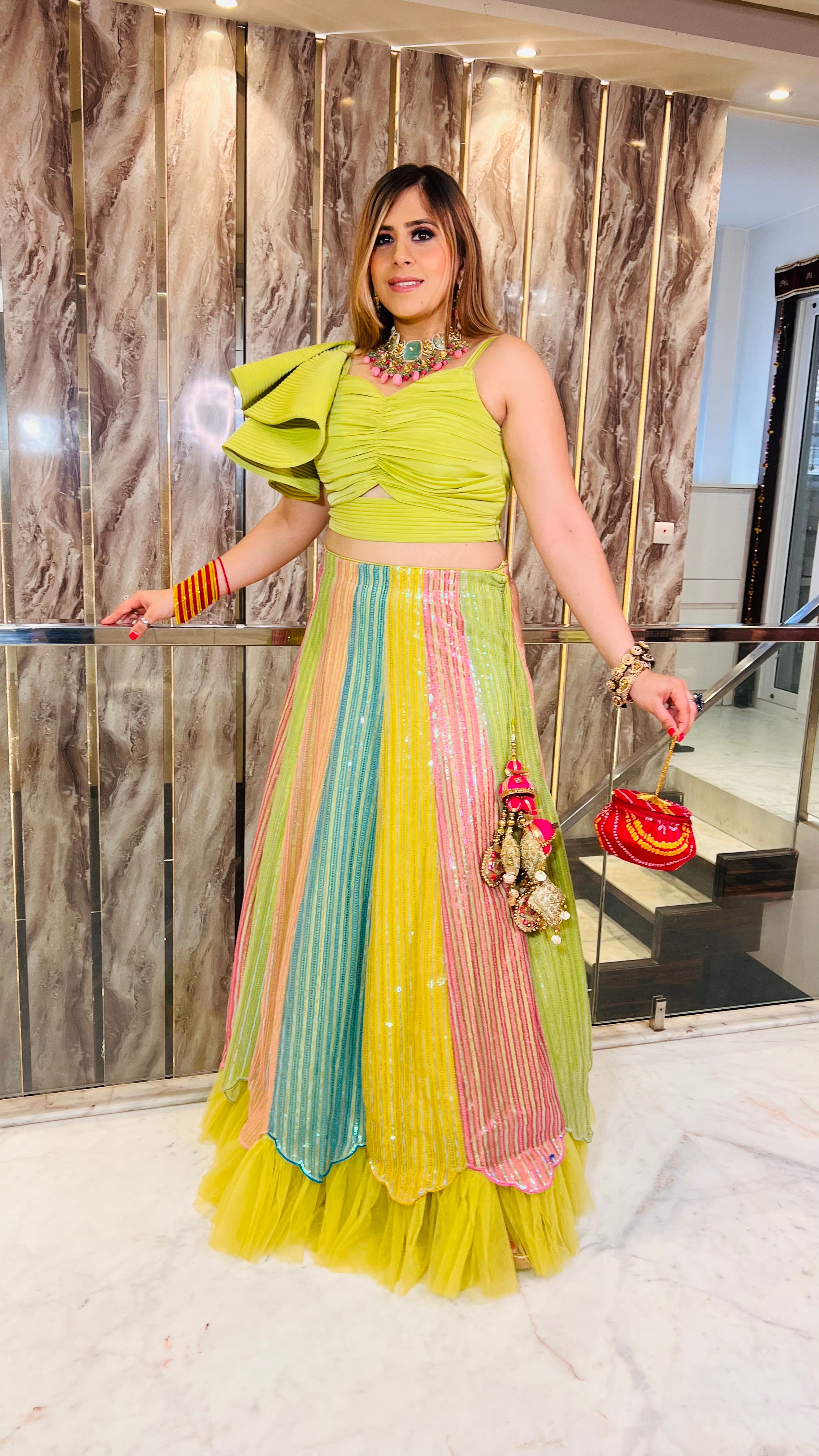 Green Teej Lehenga
