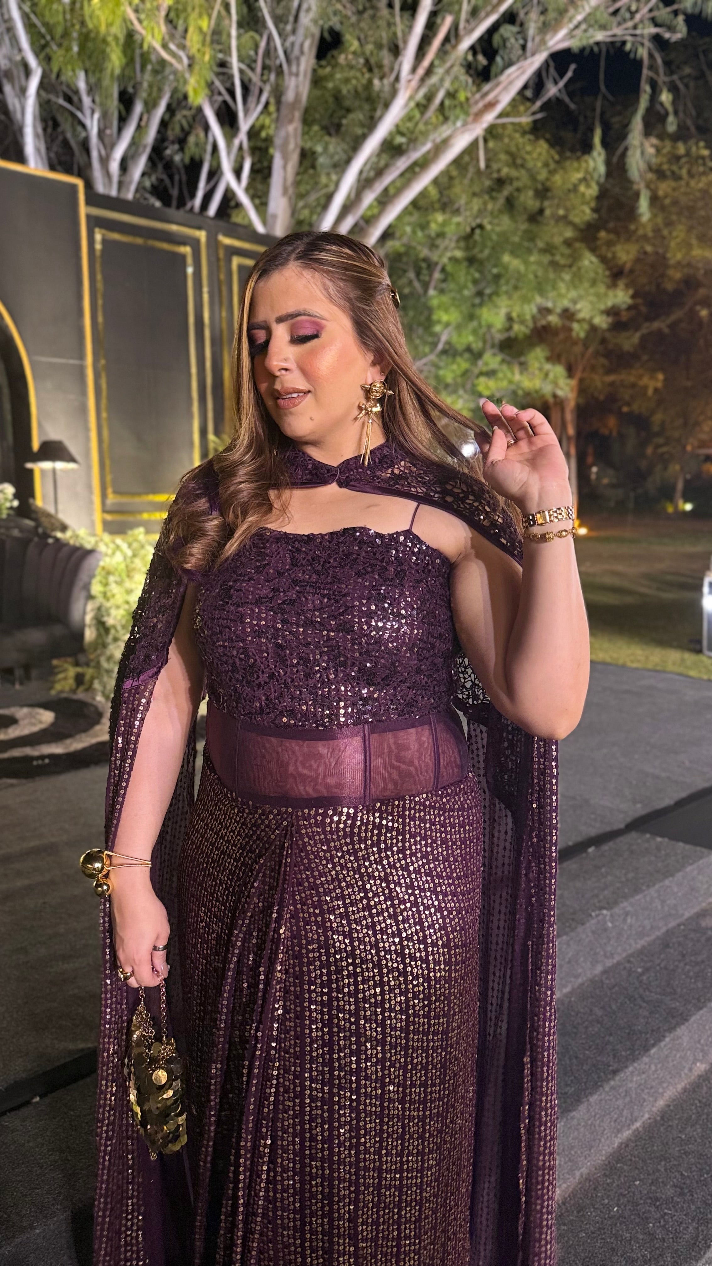 Purple Dazzle Drape + Cape