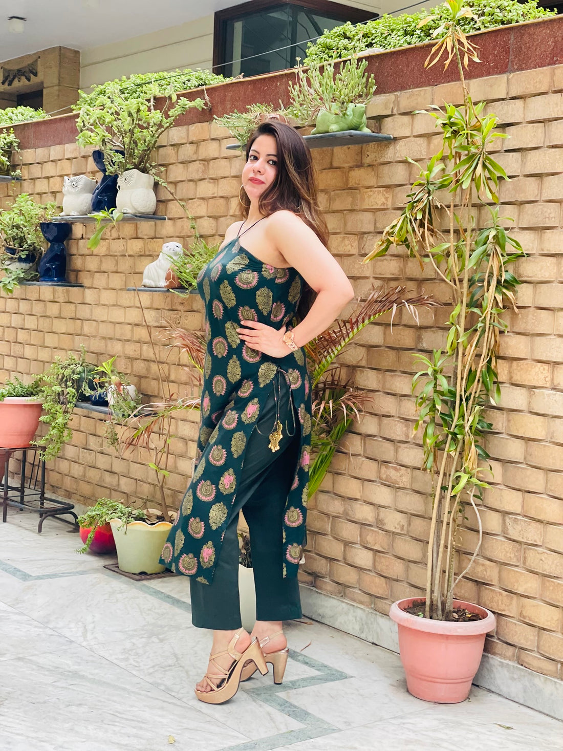 Green Rakhi kurti