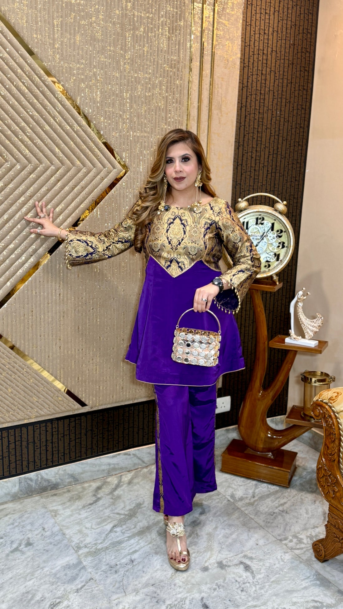 Purple Kimkhwab Co-Ord