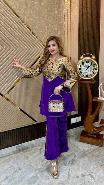 Purple Kimkhwab Co-Ord